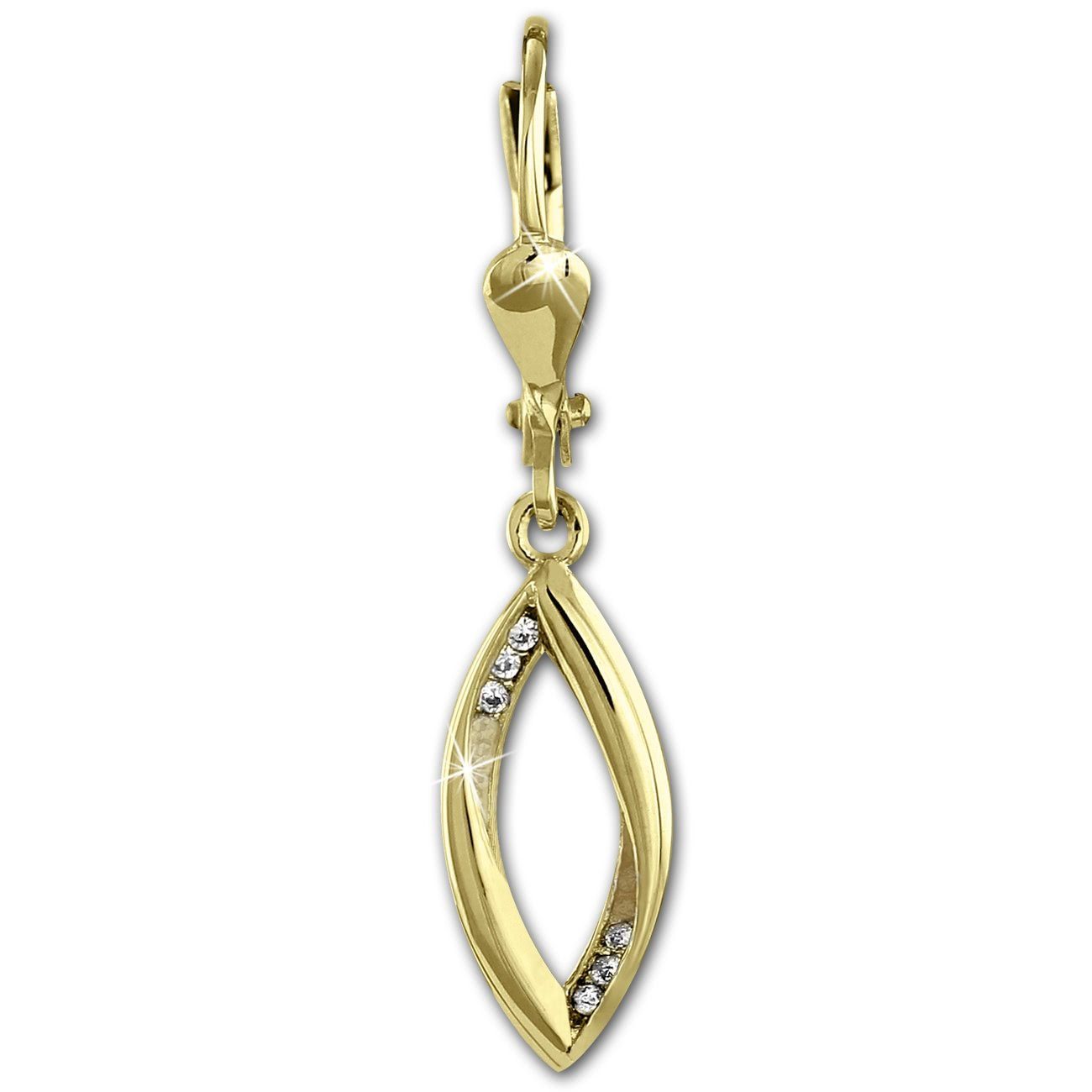 GoldDream Paar Ohrhänger GoldDream weiß Blatt Ohrringe Zirkonia (Ohrhänger) günstig online kaufen