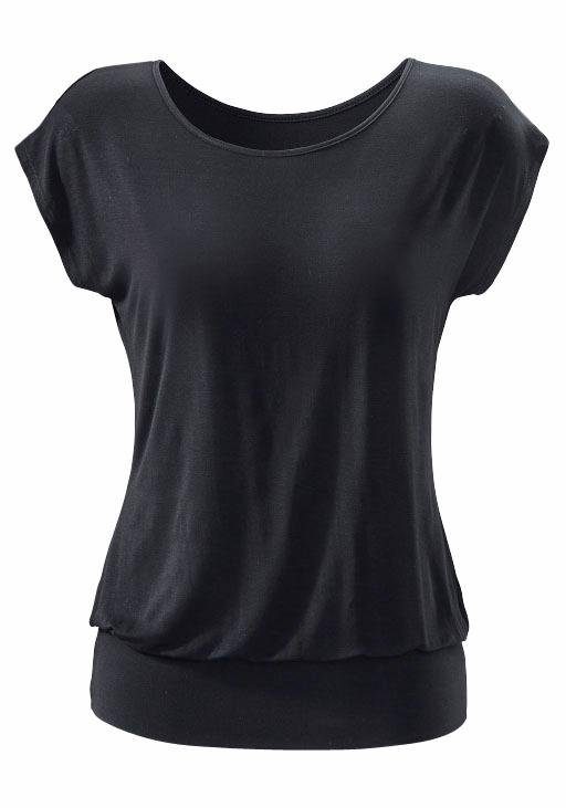 LASCANA Longshirt "mit breitem Bund", aus weichem Viskose-Stretch günstig online kaufen