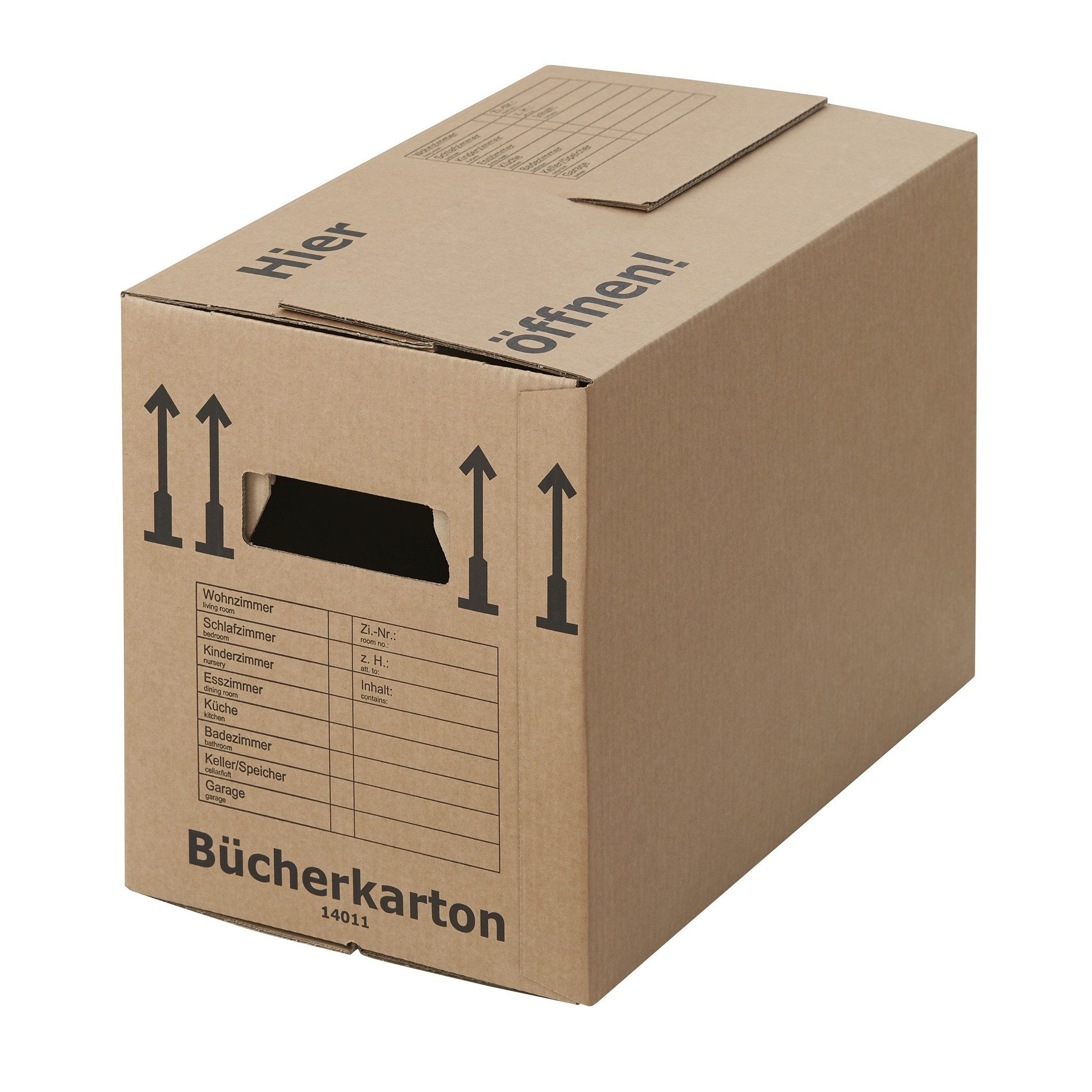 BB-Verpackungen Umzugskarton Bücherkarton Profi, 2-wellig, 40kg Traglast, 493 mm x 288 mm x 334 mm, 10 Stück