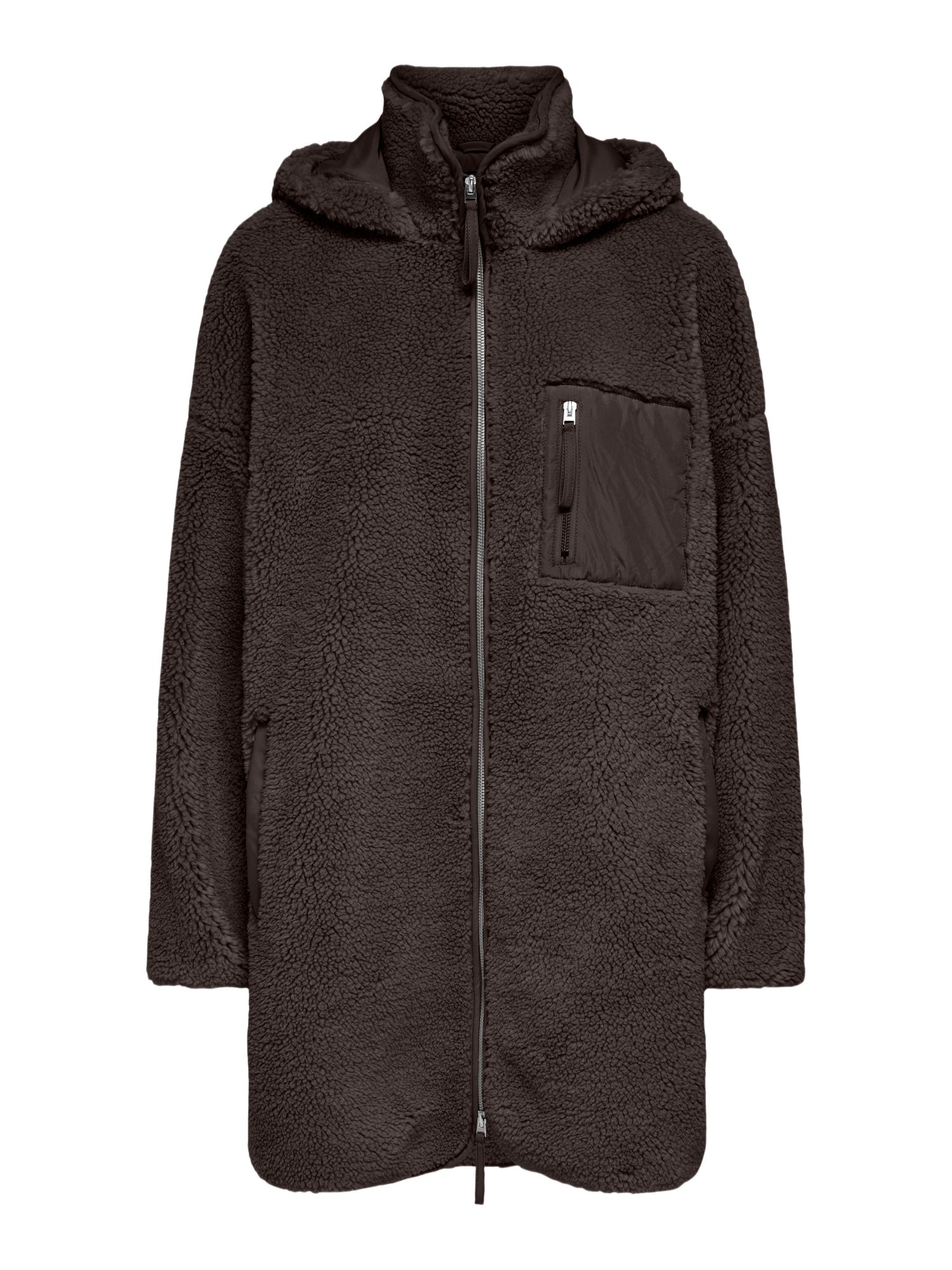 ONLY Fellimitatmantel 2026 4_PREFALL schwarz,Outdoor,Polyester,Strukturiert,Stehkragen,Lang,Relaxed Fit