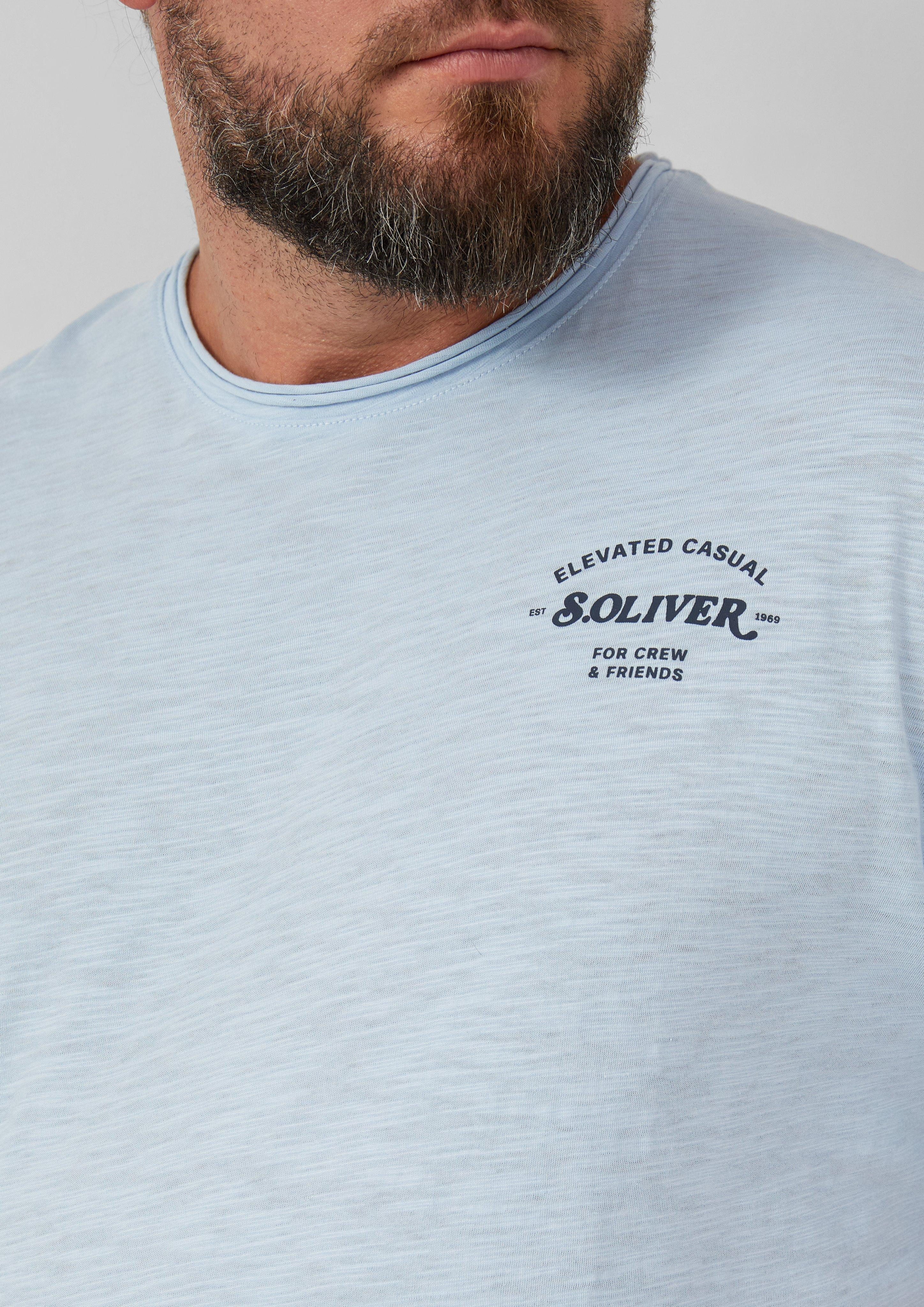 s.Oliver T-Shirt mit Label-Print Farbe dunkelblau Größe: 4XL günstig online kaufen
