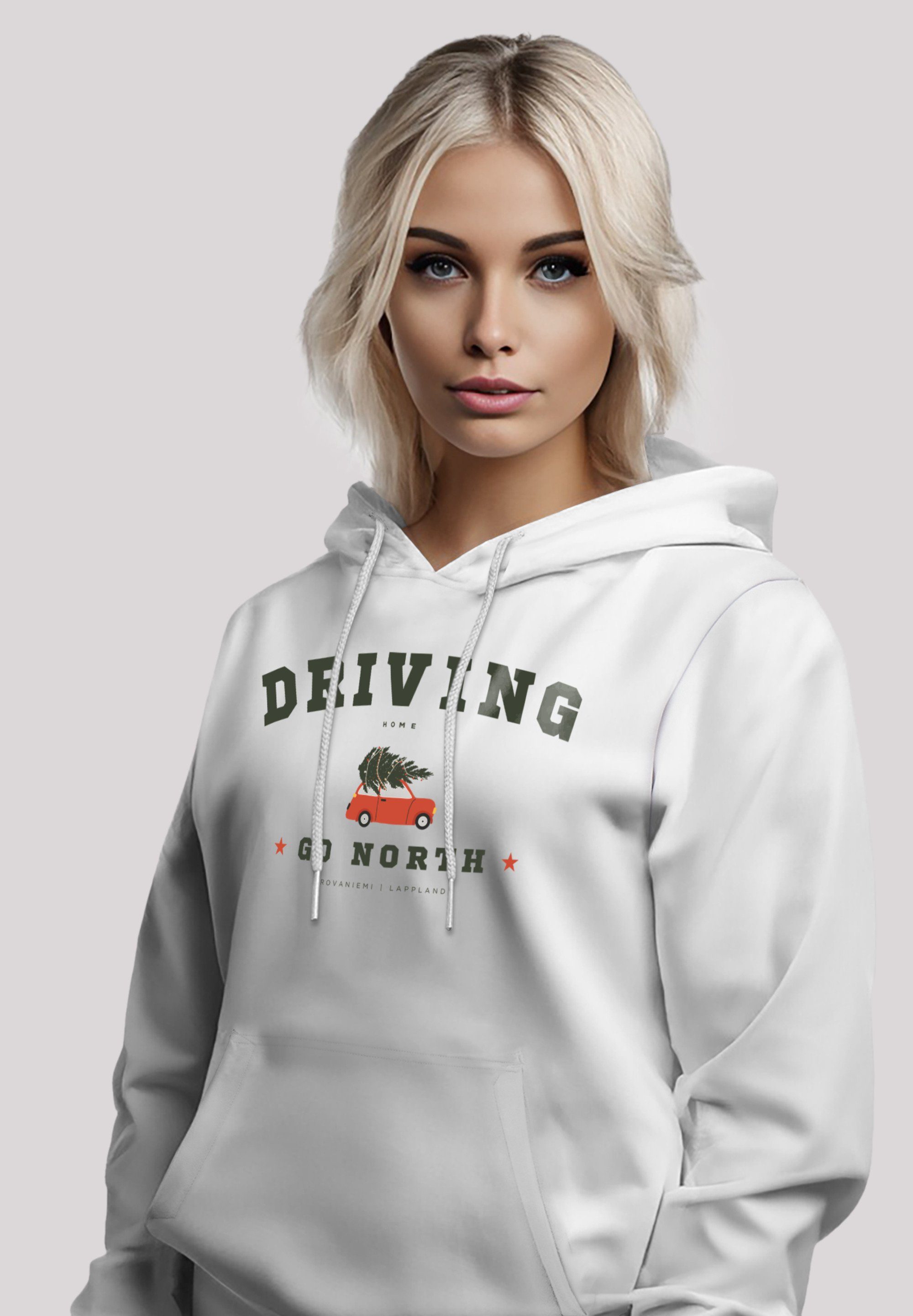 Kapuzenpullover Weihnachten, weiß Logo Weihnachten F4NT4STIC Geschenk, Home Driving