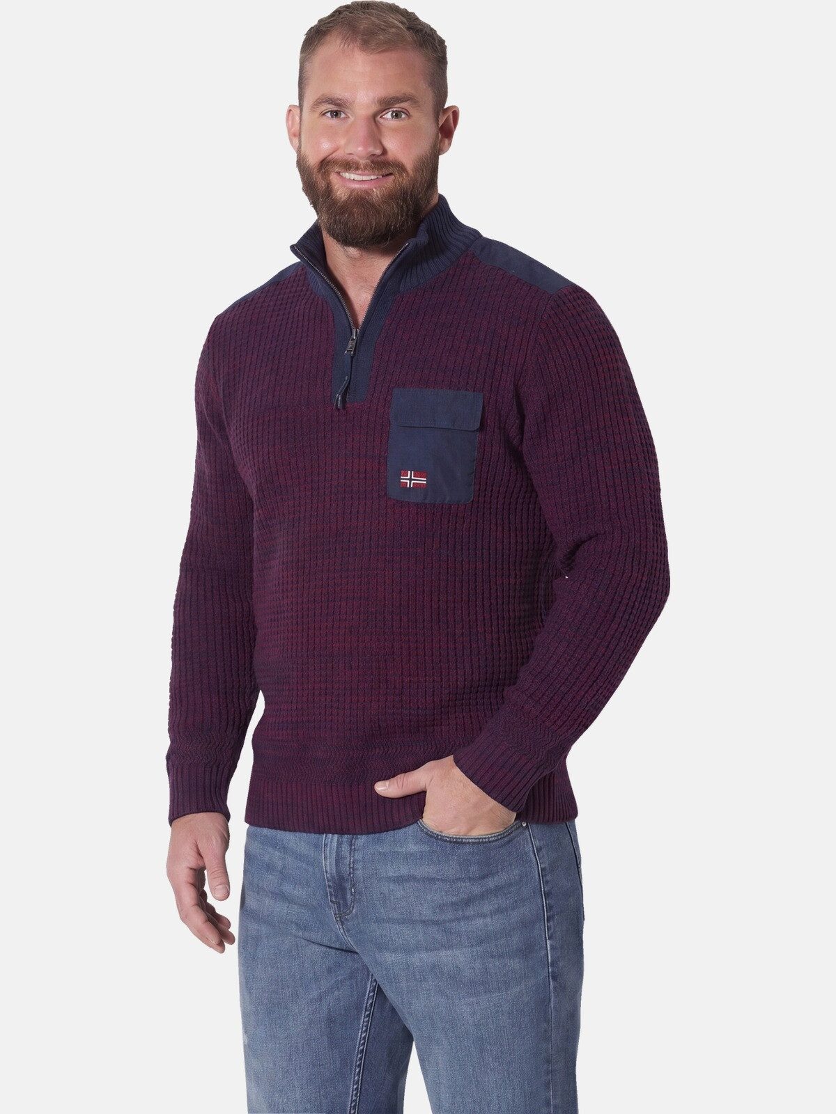 Jan Vanderstorm Strickpullover BJORNBERG mit Ellenbogen-Patches