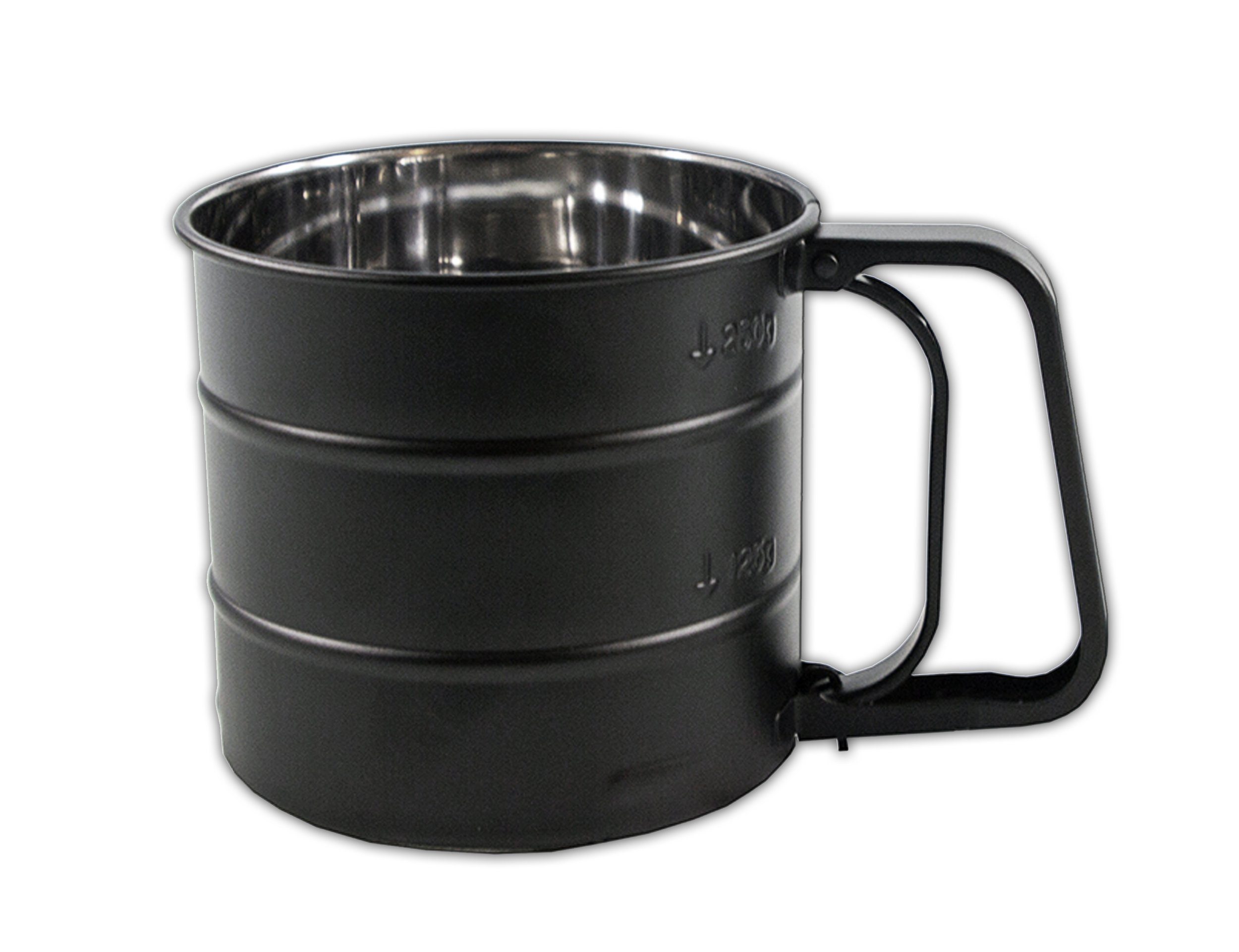 HIT Trading Küchensieb MEHLSIEB Einhand Ø10cm Schwarz Edelstahl Puderzuckerstreuer 86, Puderzuckersieb