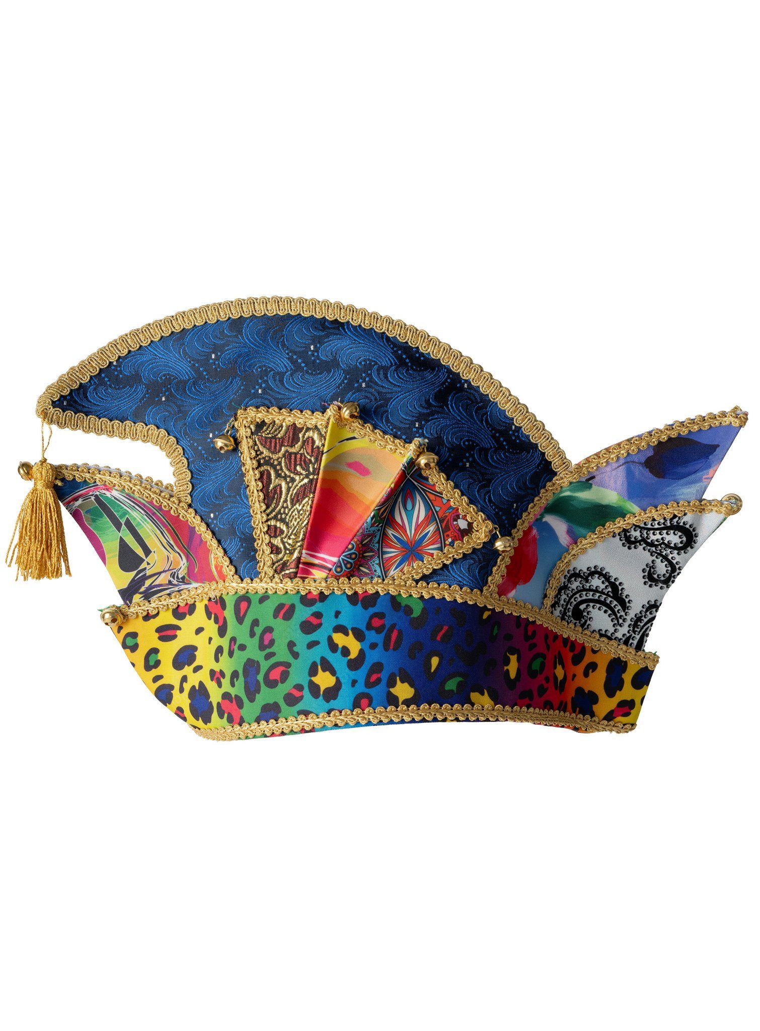 thetru Kostüm Komiteemütze Patchwork bunt, Bunt gemusterte Prinzenkappe in günstig online kaufen