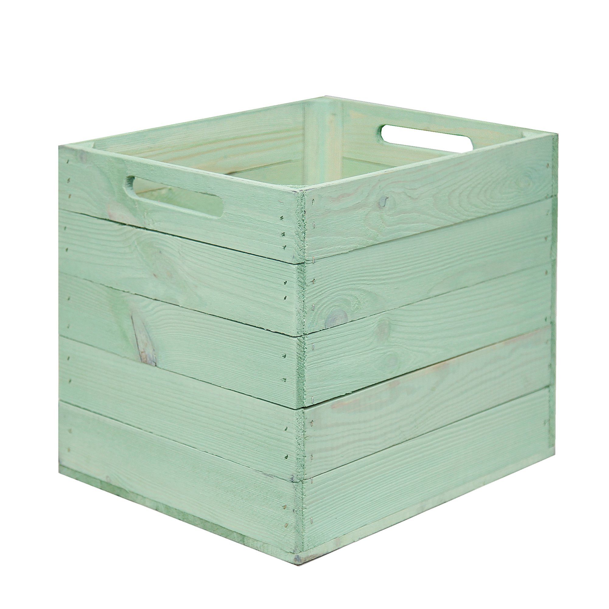 Kistenkolli Altes Land Allzweckkiste Holzkiste Mint passend für Kallax und Expeditregale (Spar-Set, 1er Set)