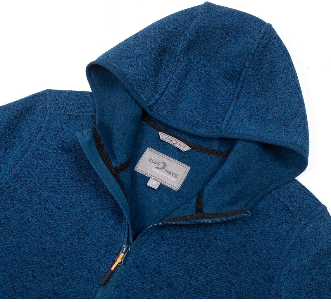 RennerXXL Strickfleecejacke Blue Wave Lotte Damen Fleece Jacke große Größen 46-56 Kontrastdetails, Logo-Stickerei, zusätzliche Oberarmtasche