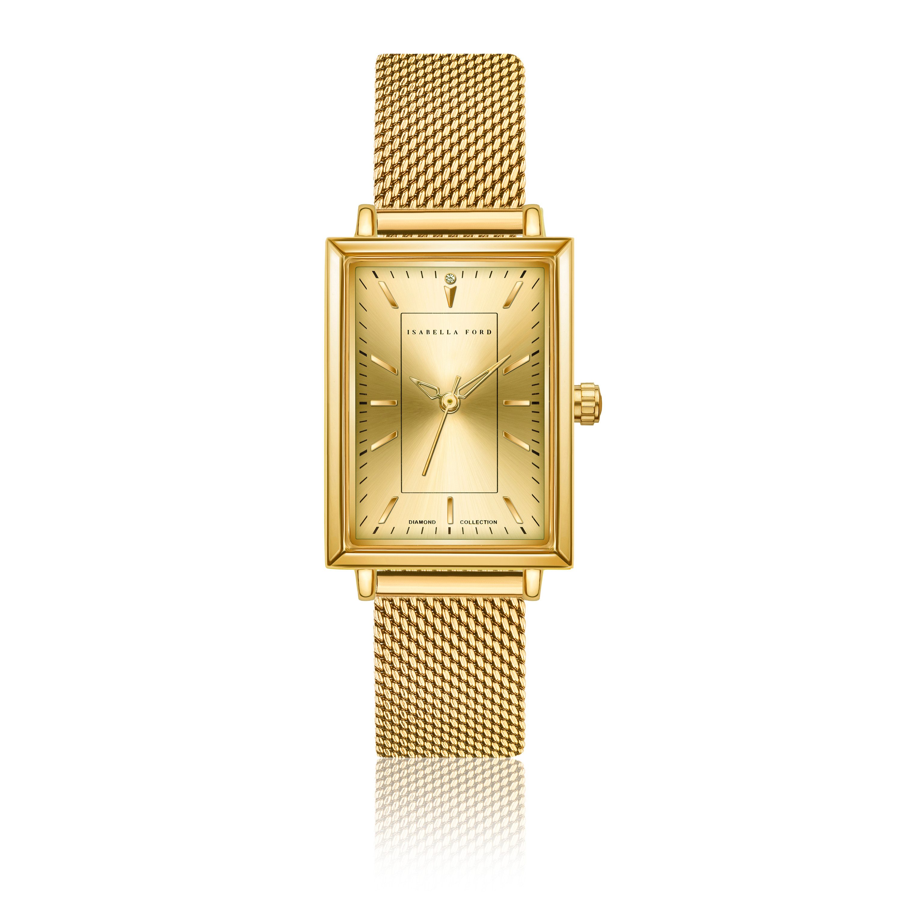 ISABELLA FORD Quarzuhr FF5-B034G Élodie Gold Mesh