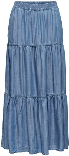 Only Maxirock »ONLMIKKA« in Jeans Optik, Stufenrock von ONLY online