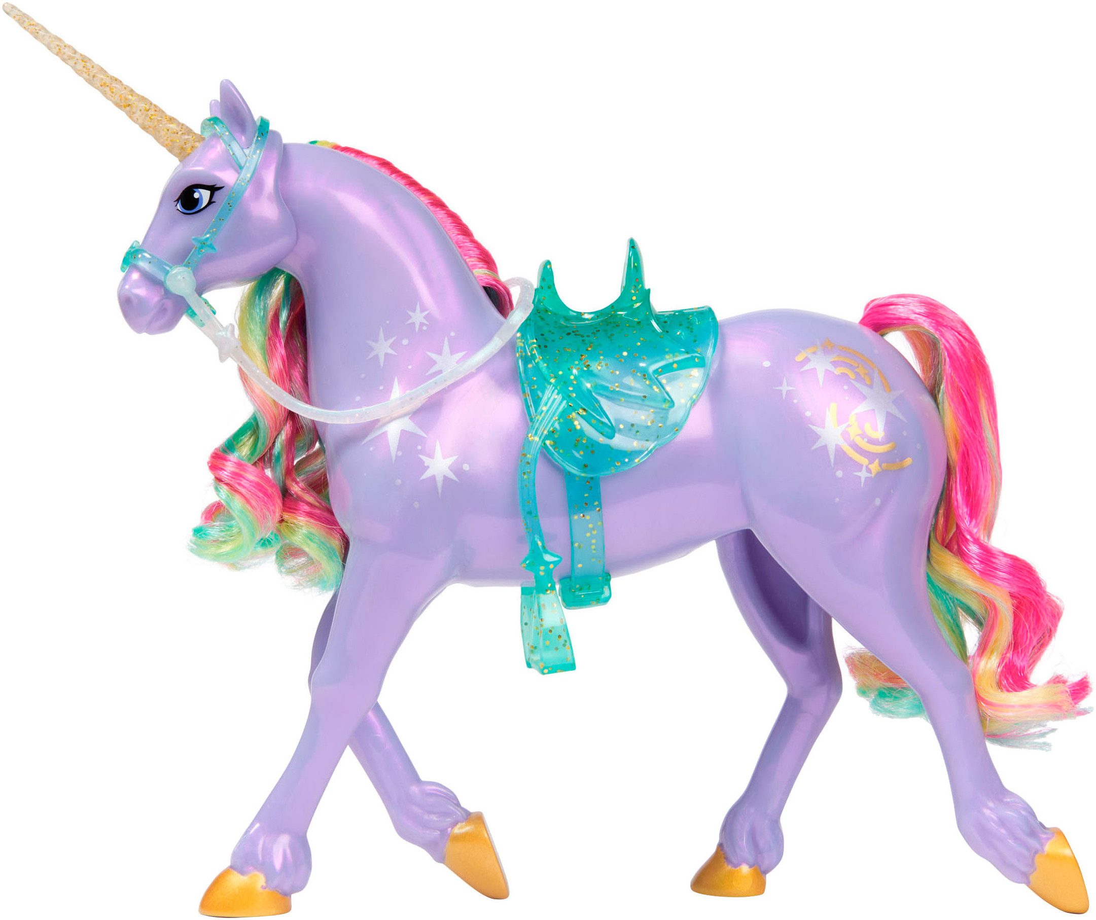 Spin Master Anziehpuppe Unicorn Academy Einhorn Wildstar, mit echter Mähne und Schweif
