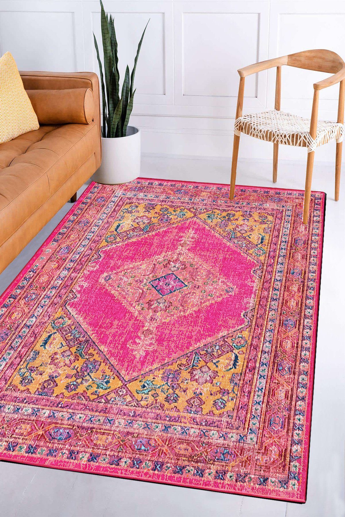 Conceptum Hypnose Teppich Boho, Rechteck, Höhe: 10 mm, Wohnzimmer Waschbarer Kurzflorteppich