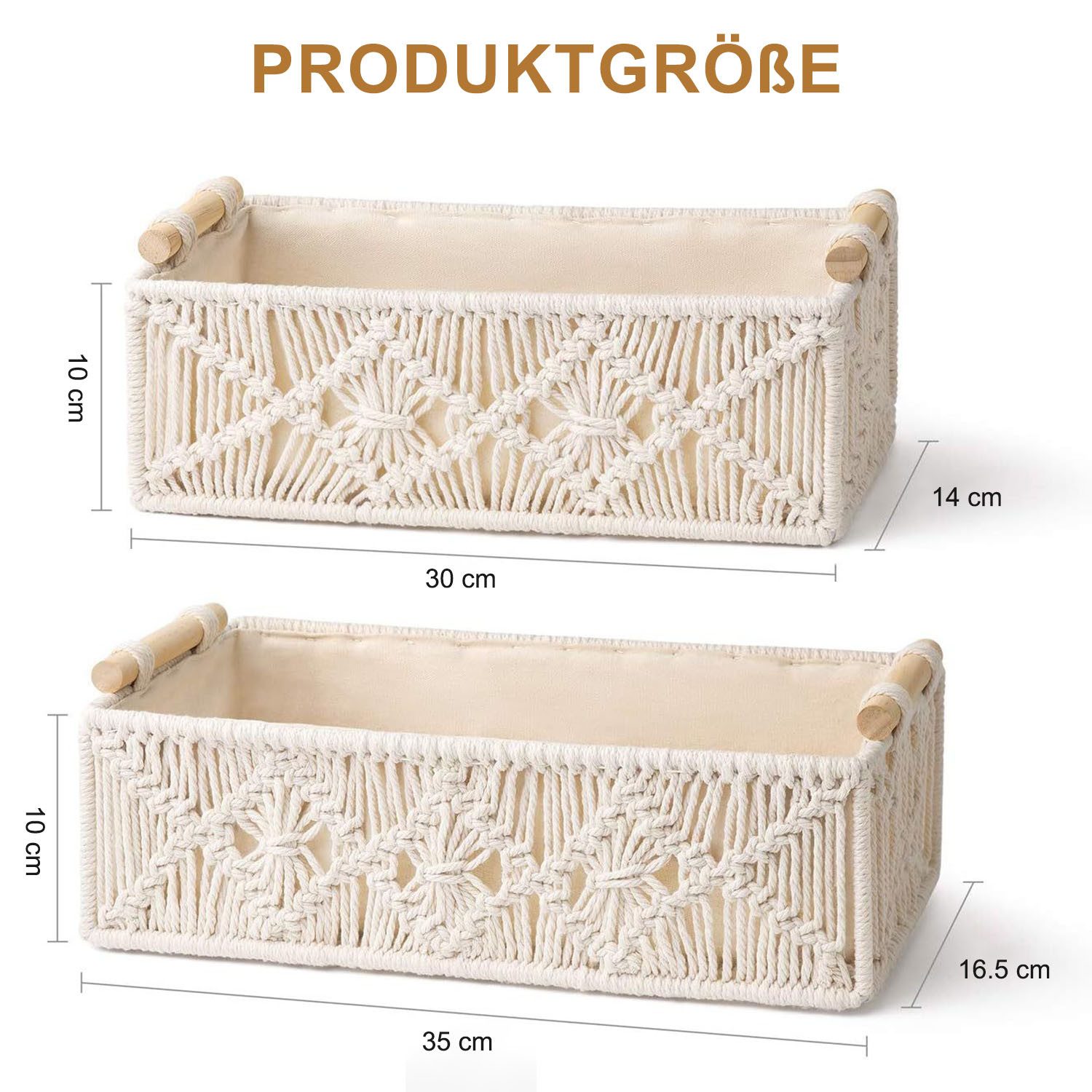 HEYHIPPO Aufbewahrungsbox 2er-Set Aufbewahrungskörbe Boho, handgeflochten m günstig online kaufen