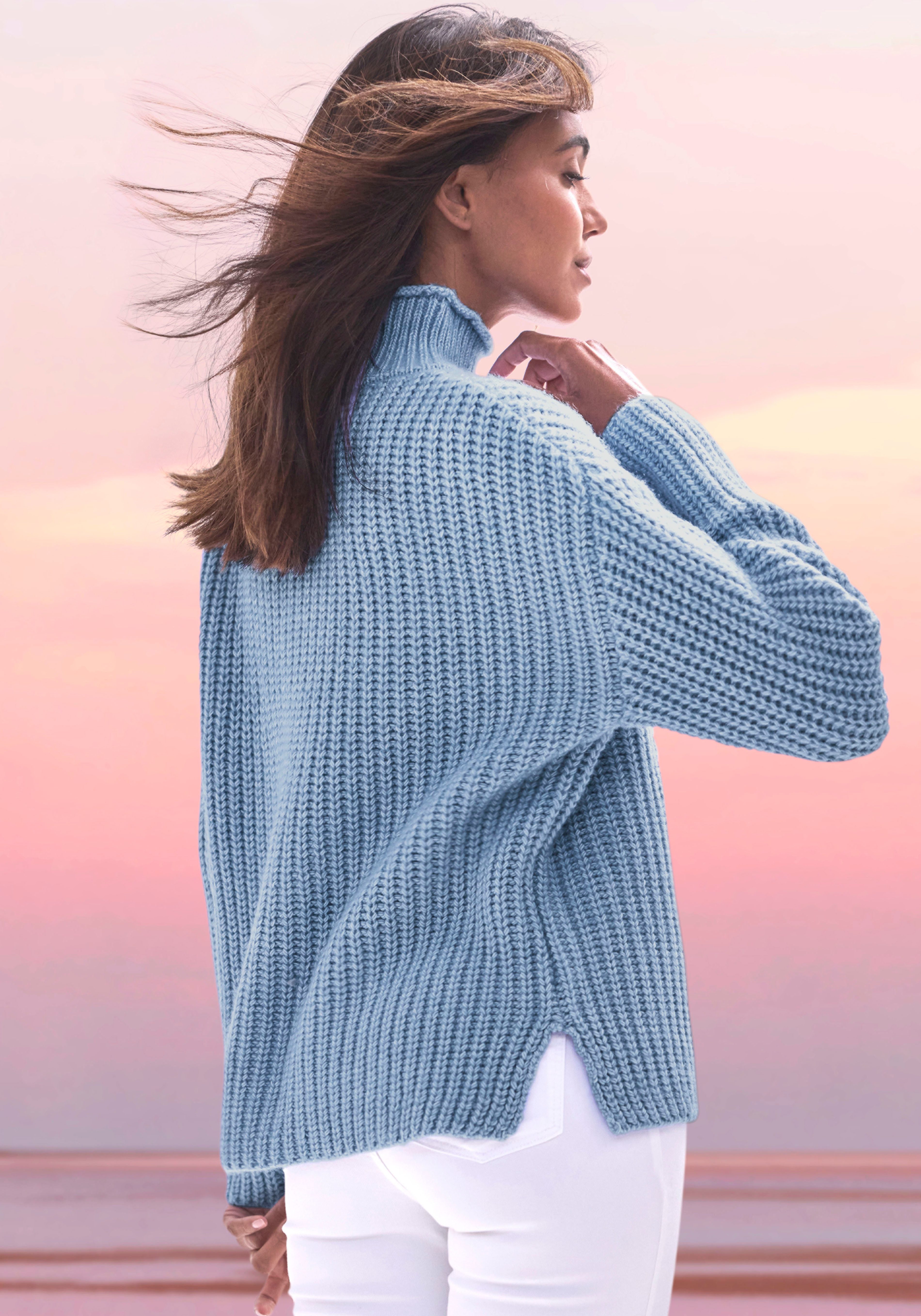 Buffalo Stehkragenpullover in Melange-Optik, warmer Strick