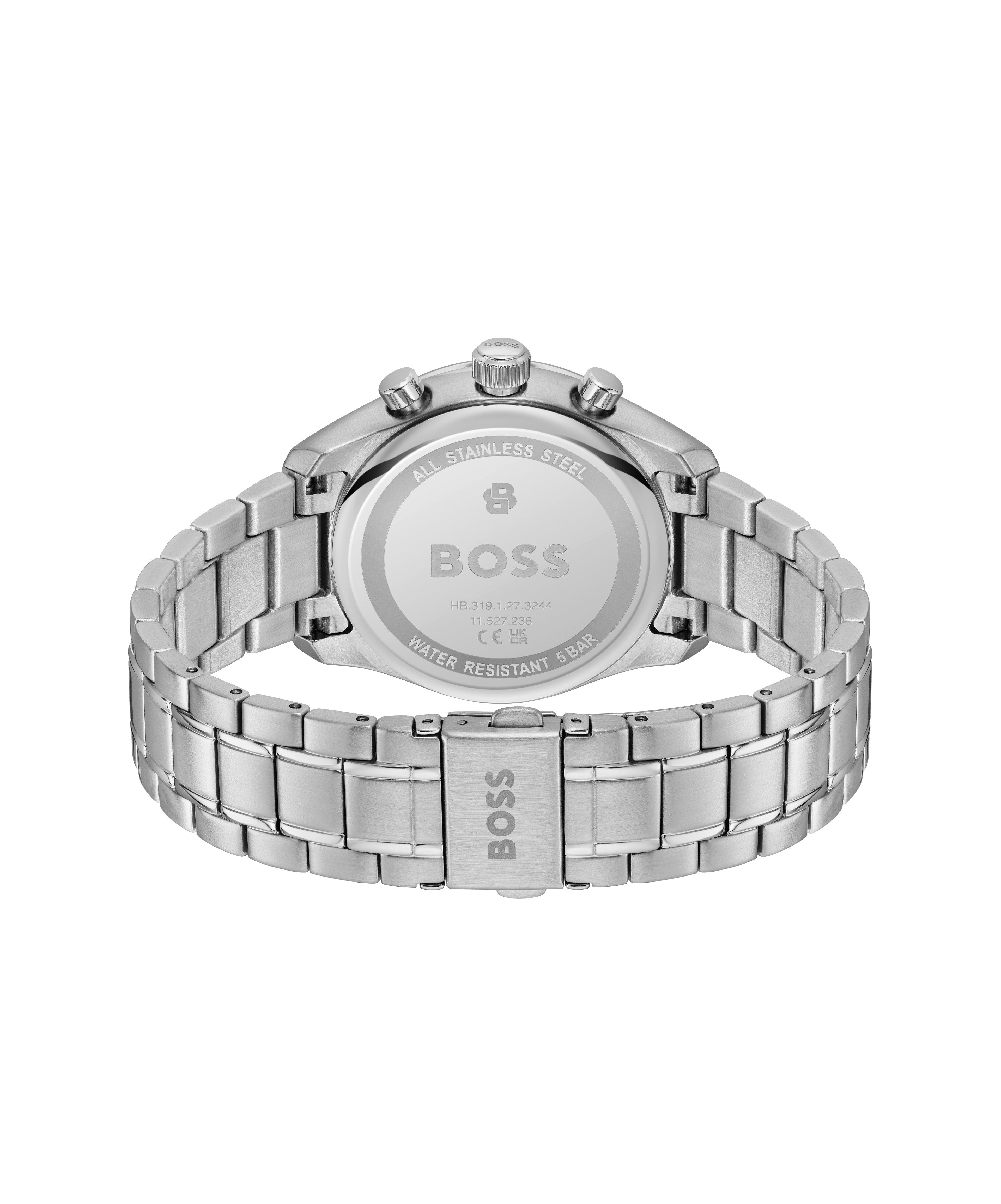 BOSS Chronograph GRAND PRIX 1514362, Quarzuhr, Armbanduhr, Damenuhr, Herrenuhr, Edelstahlarmband, analog