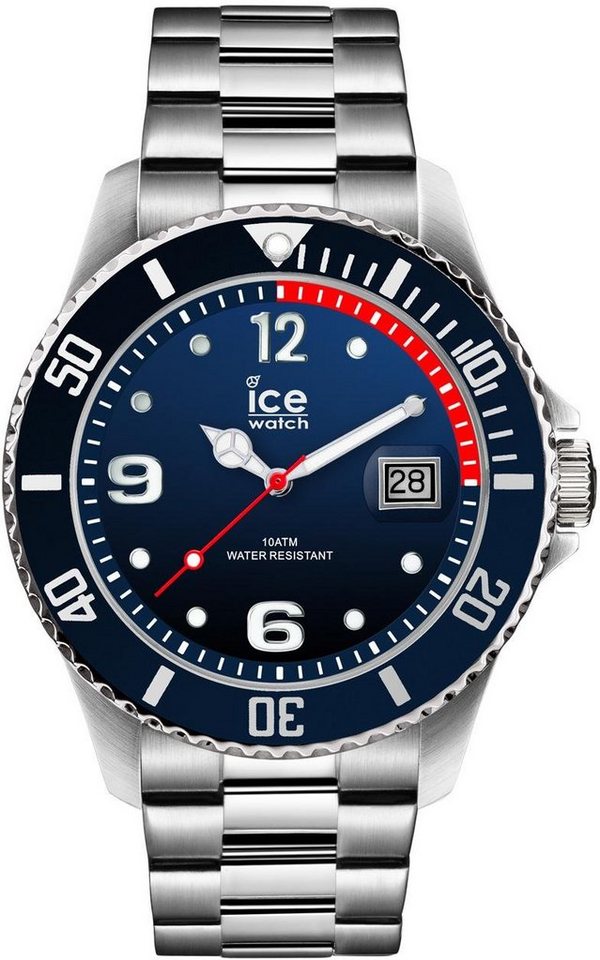 ice-watch Quarzuhr Ice steel - Marine Silver - Large, 015775, Gehäuse aus  Edelstahl, Ø ca. 44 mm