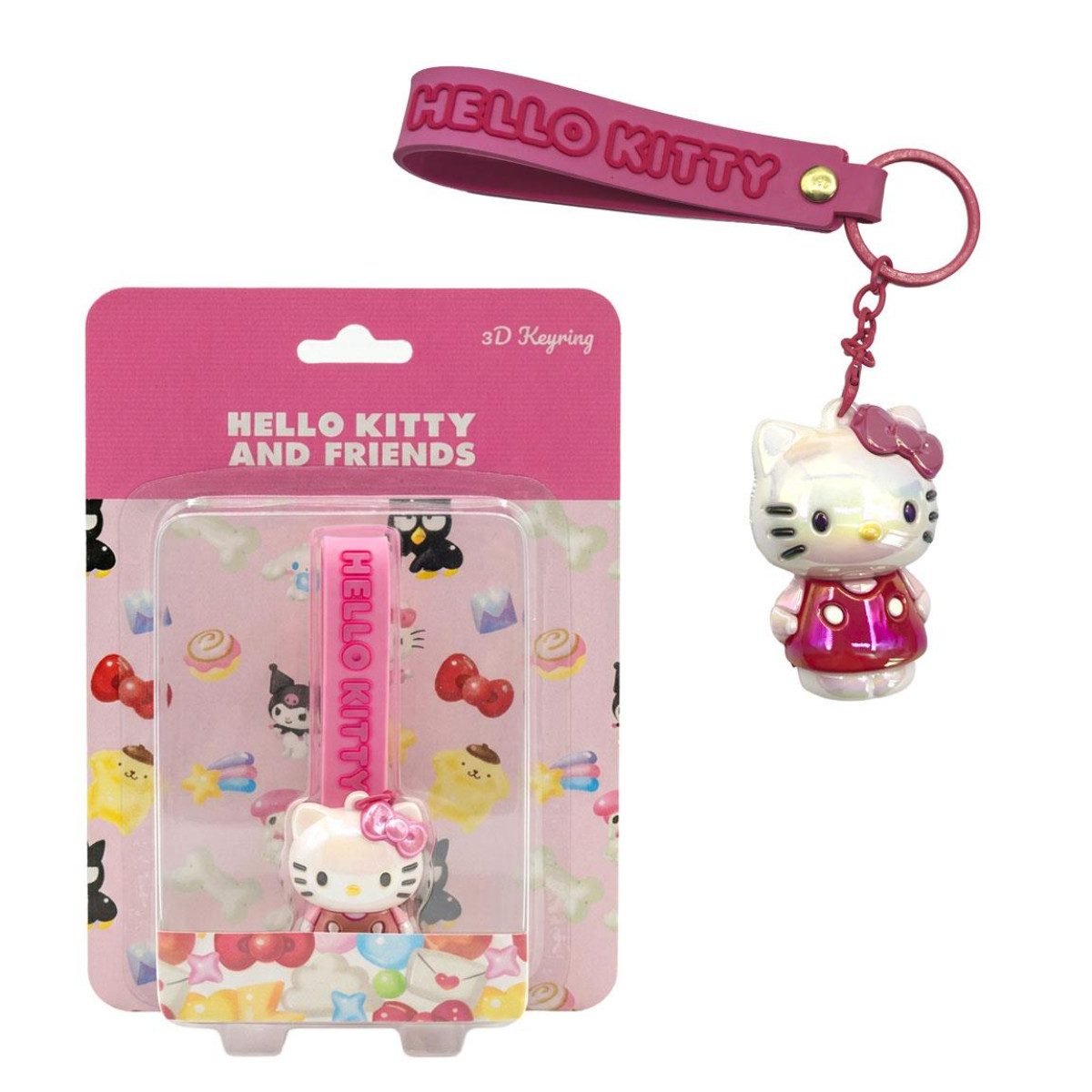 Hello Kitty Taschenanhänger Anhänger mit 3D Design für Schlüsselbund Tasche und Rucksack (Packung)