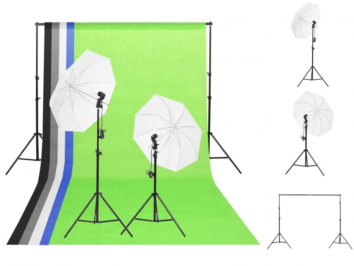 mit Hintergründen Fotostudio-Beleuchtung vidaXL Schirmen Set Fotohintergrund