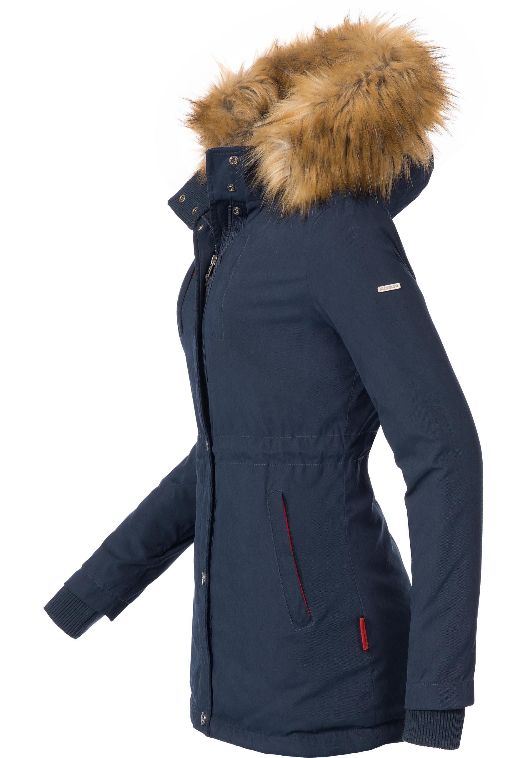 Marikoo Wintermantel "Akira", edler Winterparka mit Kunstfellkapuze günstig online kaufen