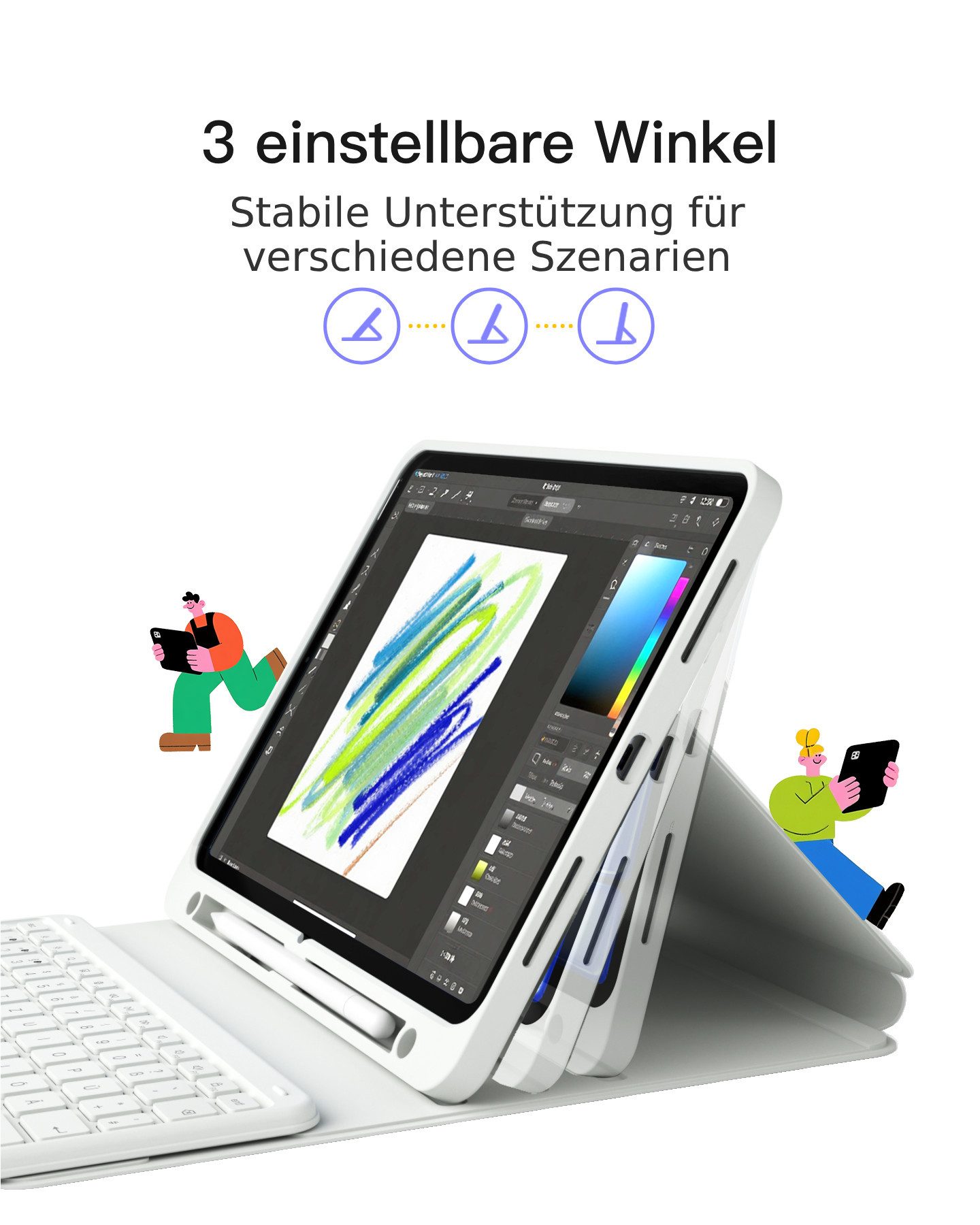 Inateck 10.9-11 Zoll iPad A16 11/10 Gen, Air M4/M3/M2, iPad Pro 4/3/2 iPad-Tastatur – Bild 4 von 5