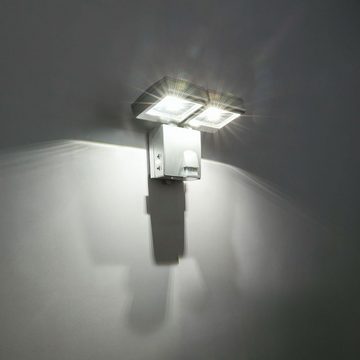 etc-shop LED Wandstrahler, LED-Leuchtmittel fest verbaut, Tageslichtweiß, LED Außen Wand Leuchte Strahler Garten Lampe Bewegungsmelder Spot