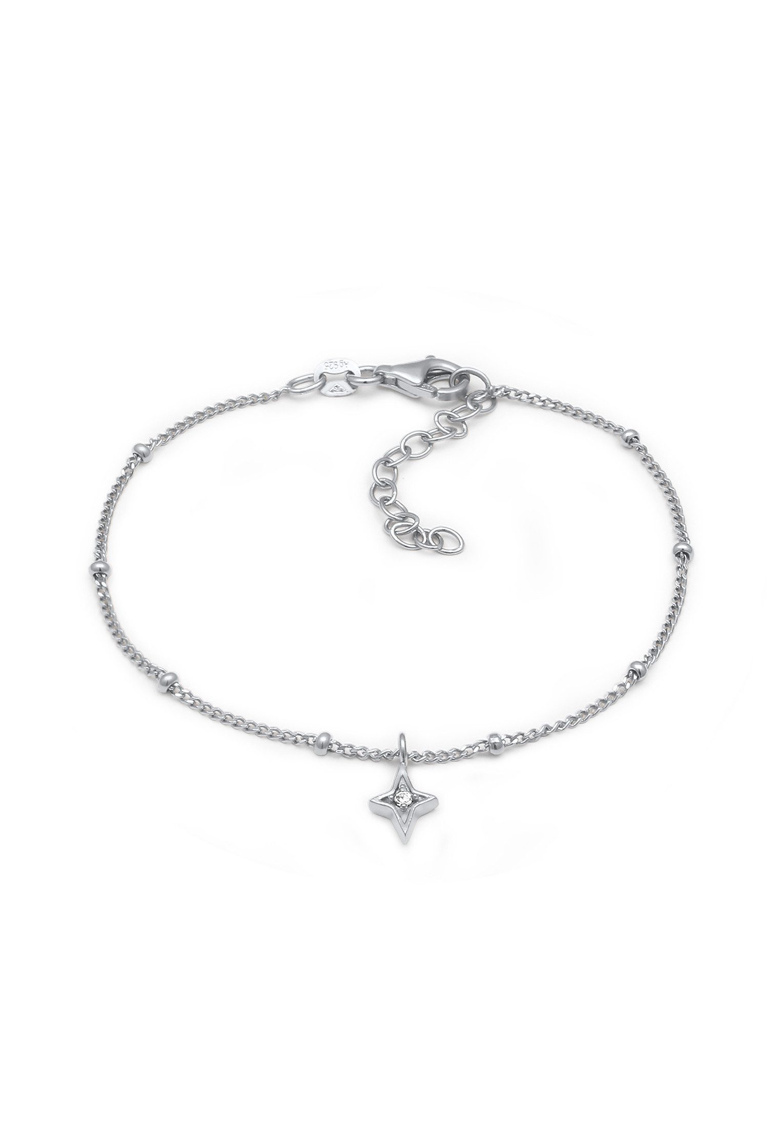 Armband Stern Weiß 925 Sterling Silber, mit Kristallen von Swarovski®