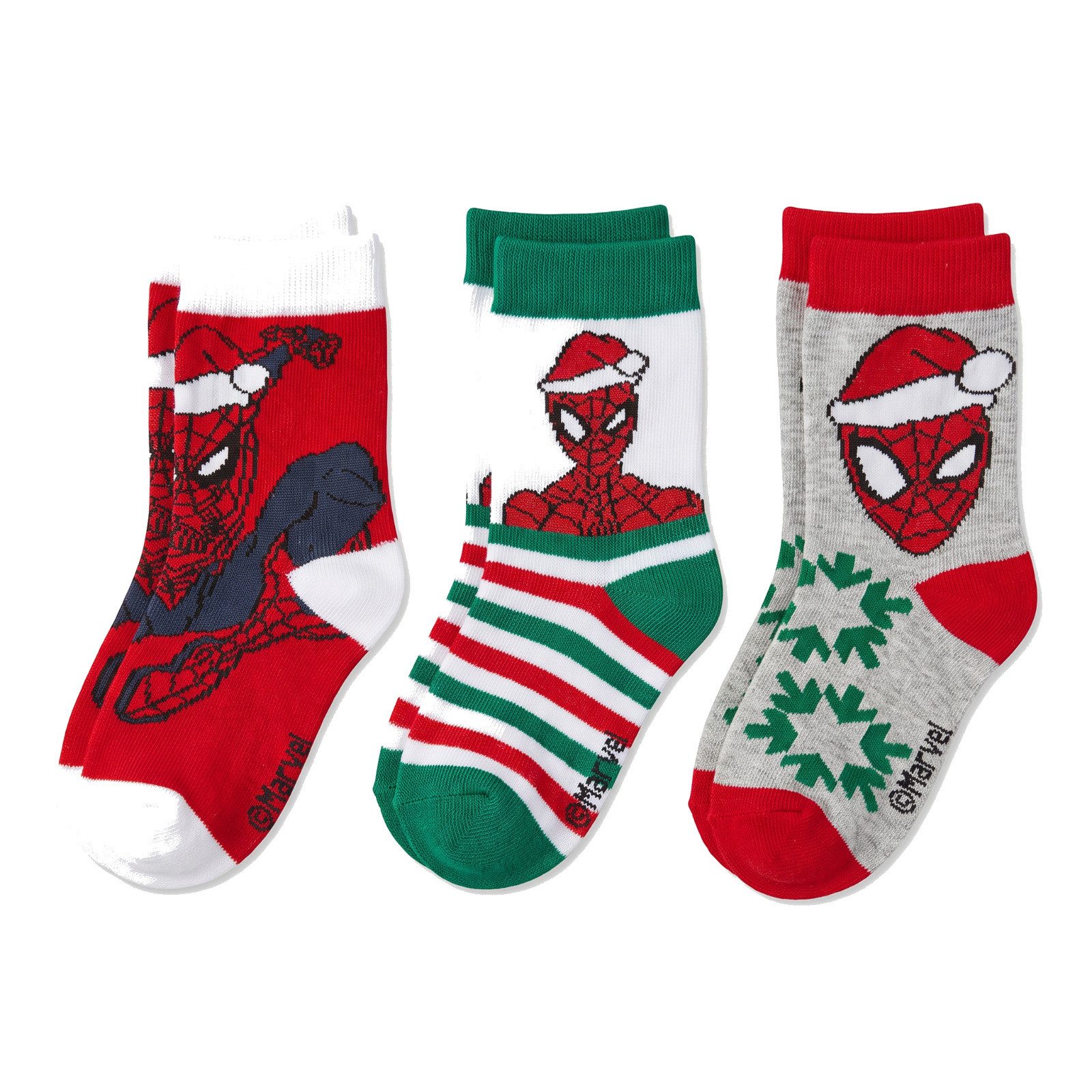 MARVEL Langsocken Marvel Spiderman X-Mas Sneaker Kinder Socken 3er Pack Gr. 23 bis 34