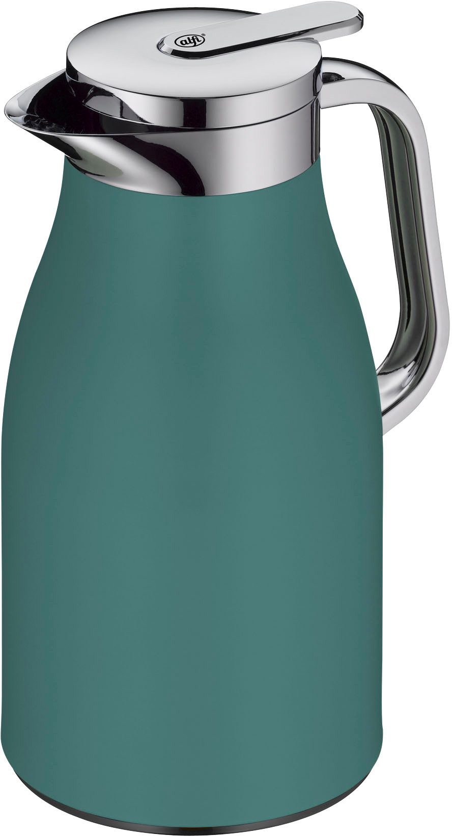 Alfi Isolierkanne SKYLINE, mit Hartglaseinsatz und ergonomischem Griff, 1 l, (1-St), 12h heiß & 24h kalt, Drehverschluss mit bequemem Druckknopf