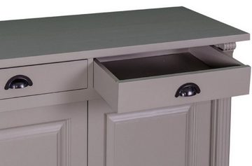 Casa Padrino Küchenbuffet Landhausstil Küchenschrank mit 4 Türen und 4 Schubladen Grau 219 x 51 x H. 90 cm - Massivholz Schrank - Landhausstil Möbel