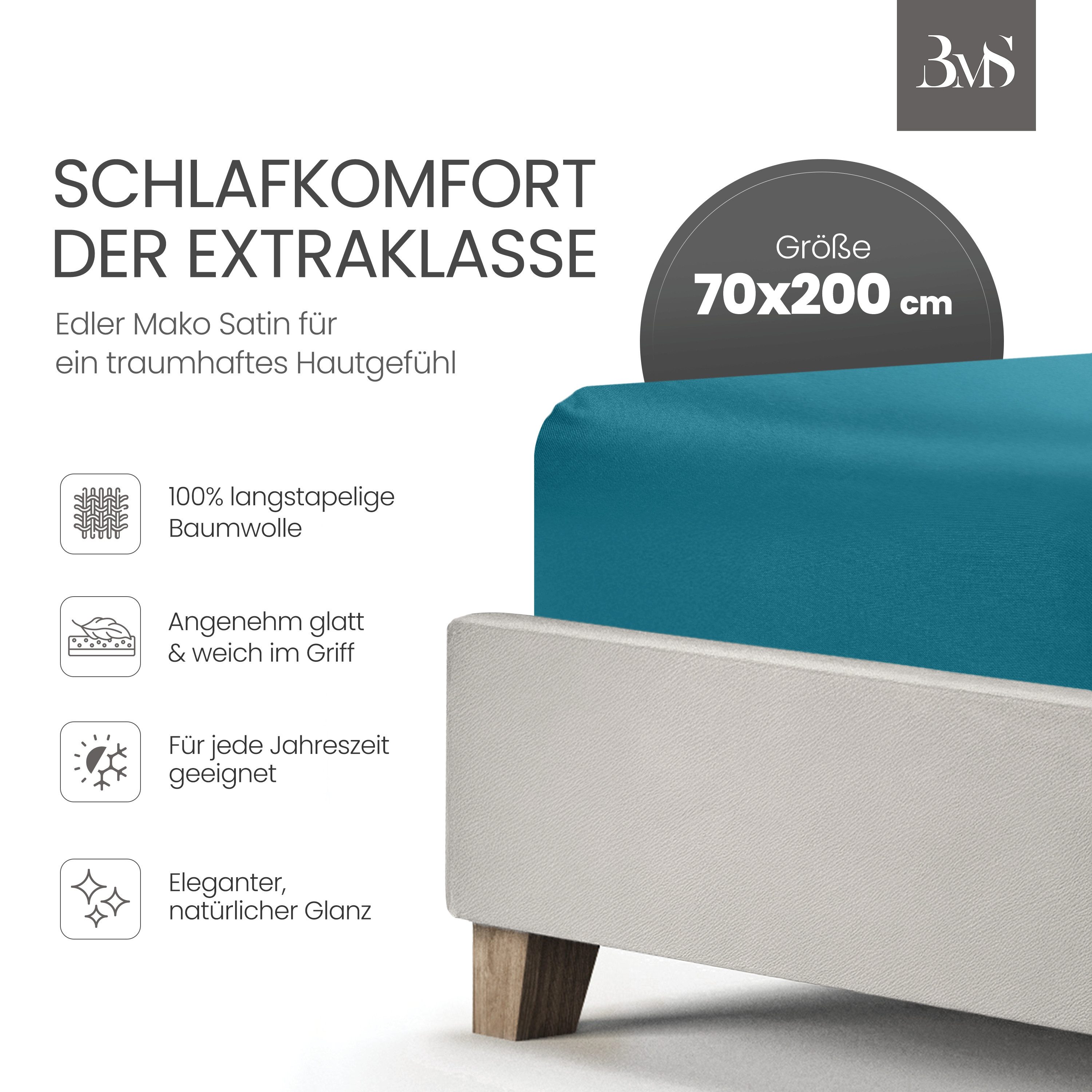 BETTWAESCHE-MIT-STIL Spannbettlaken Mako Satin Spannbettlaken, Matratzenhöh günstig online kaufen