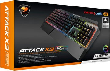 Cougar Attack X3 RGB Gaming-Tastatur (Cherry MX Silber)