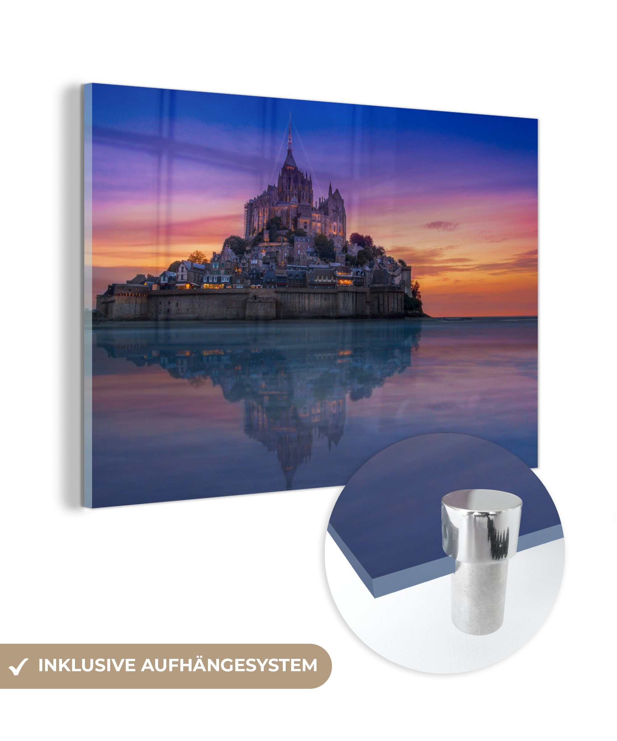 MuchoWow Acrylglasbild Schloss - Horizont - Frankreich, (1 St), Acrylglasbilder Wohnzimmer & Schlafzimmer