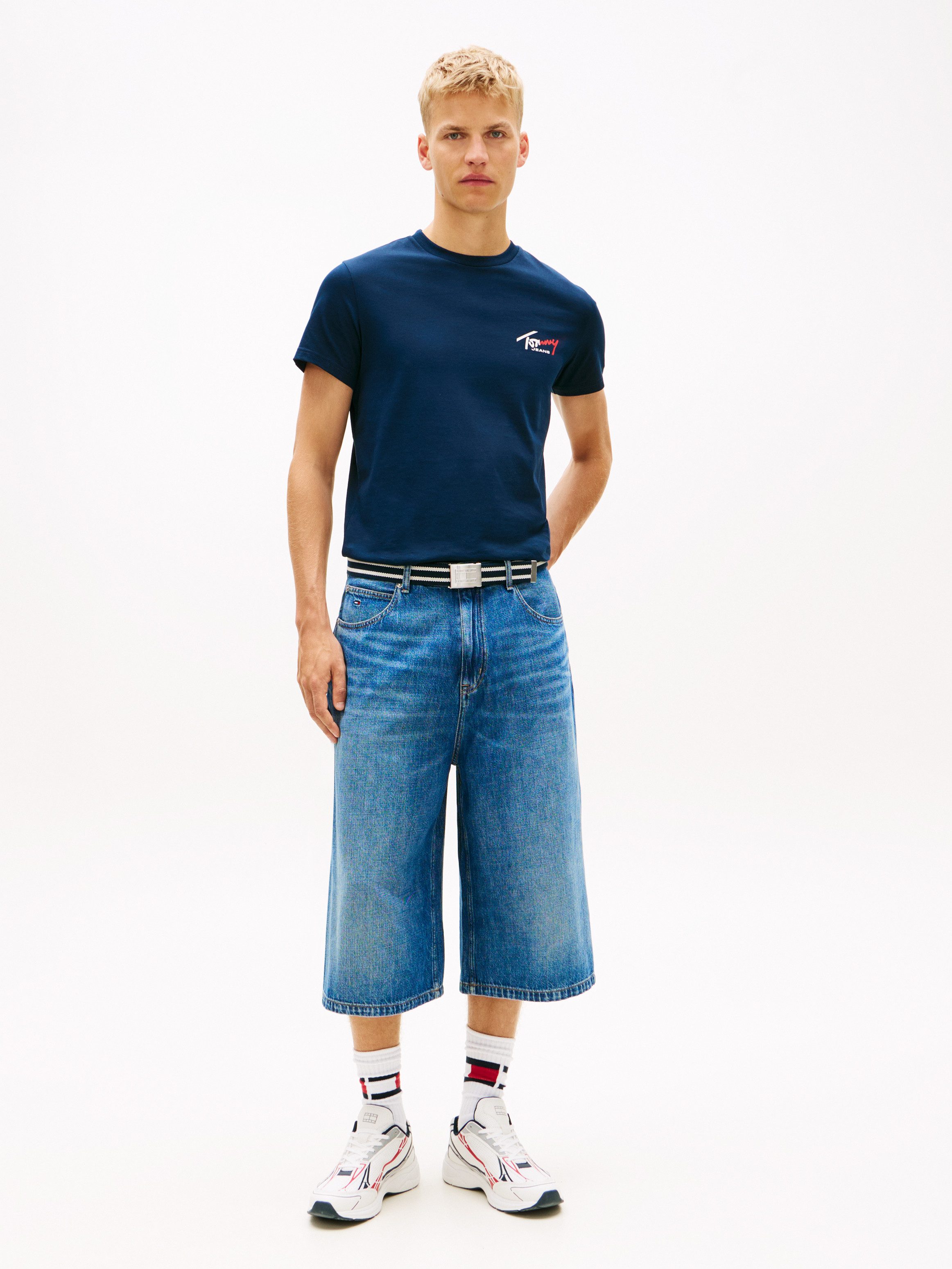 Tommy Jeans T-Shirt TJM SLIM FIT SIGN CHEST mit Markenprint