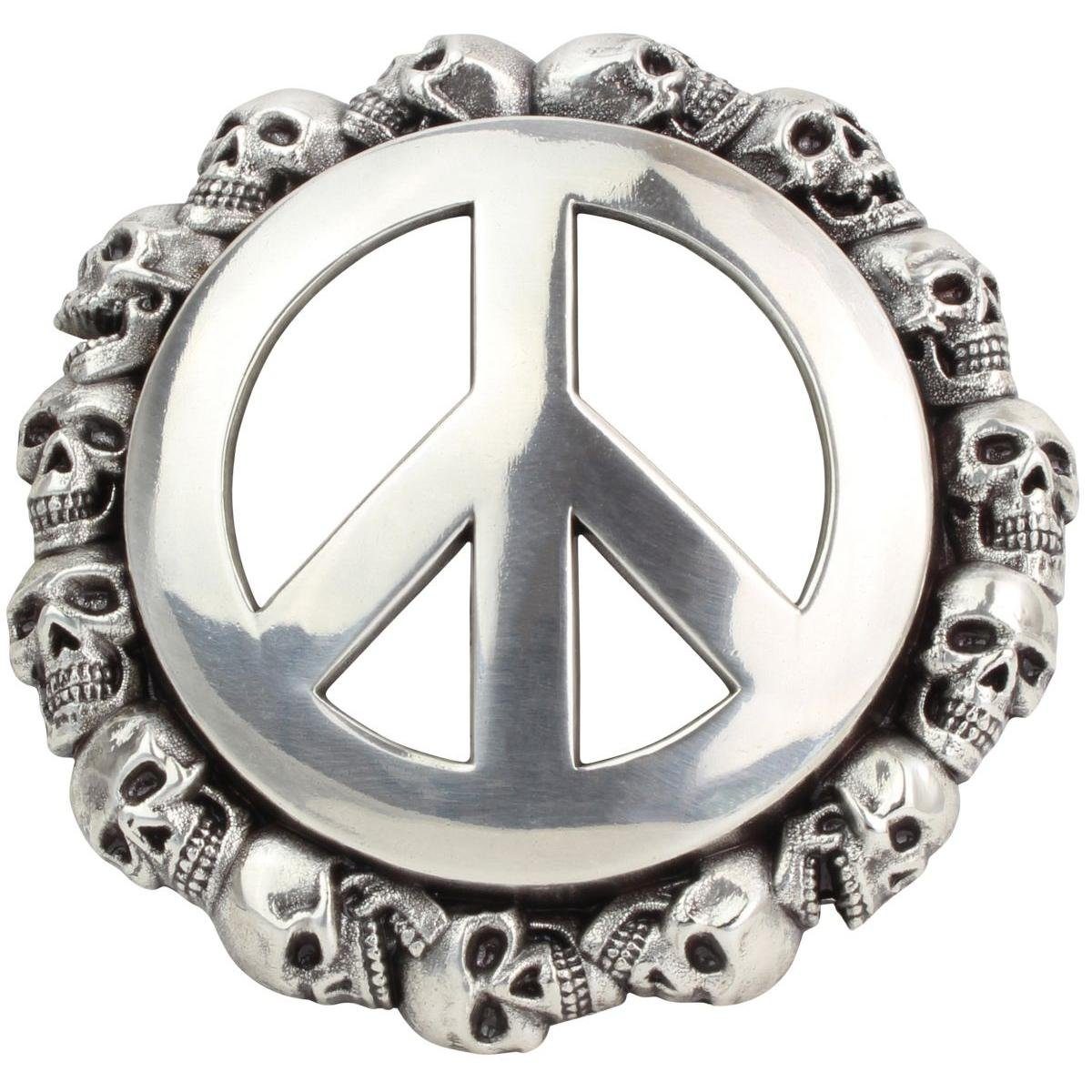 BELTINGER Gürtelschnalle Peace and Death 4,0 cm - Buckle Wechselschließe Gürtelschließe 40mm -