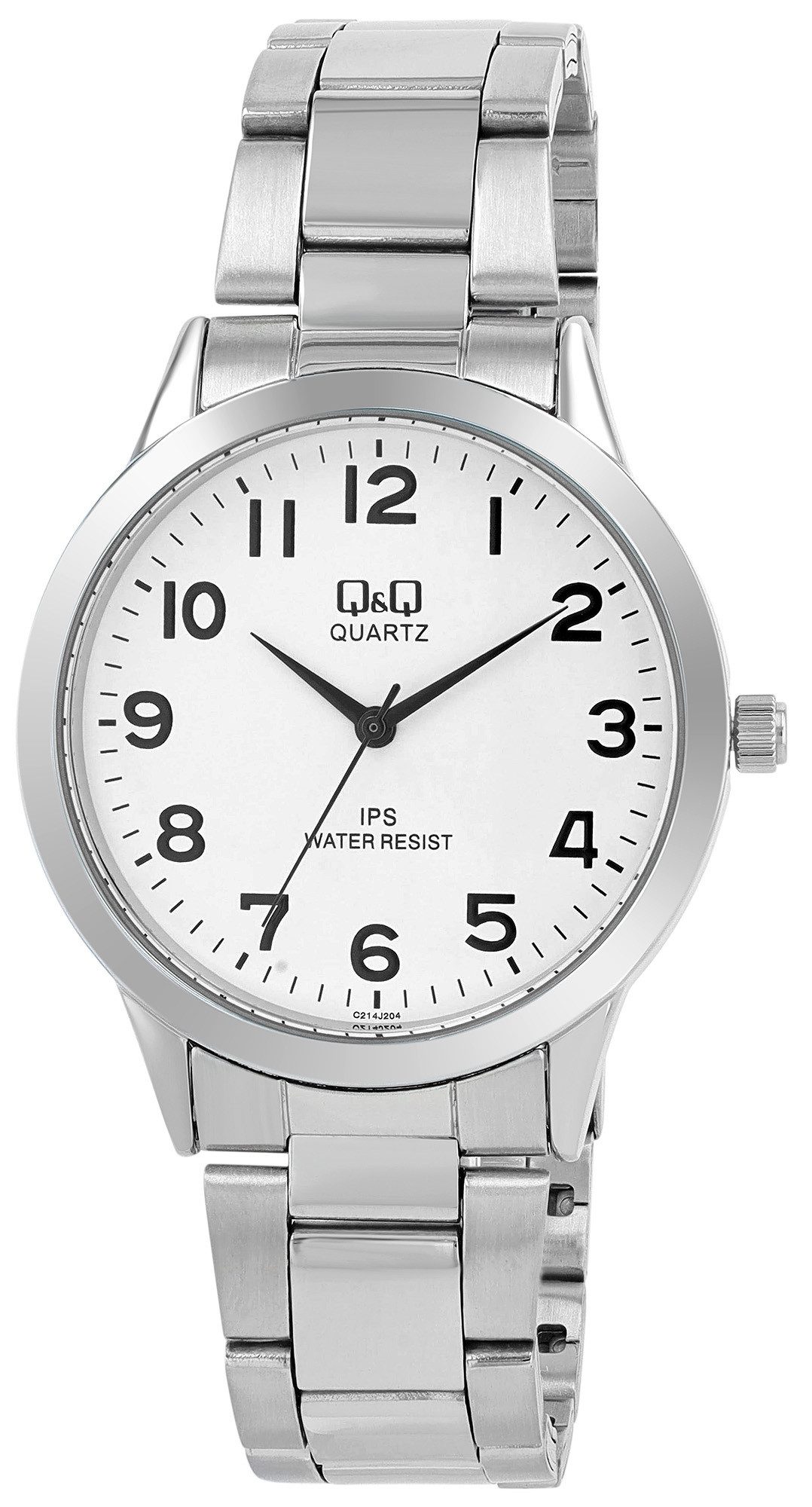 Q&Q Quarzuhr Edelstahlband, 3 bar, D: 41 mm, (1-tlg)