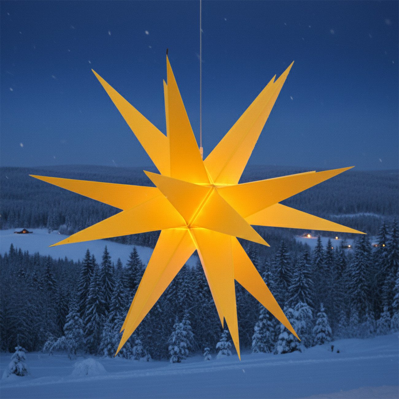 Guru-Shop LED-Stern für außen Melchior Outdoor II Gelb, sehr stabiler 3D.., günstig online kaufen