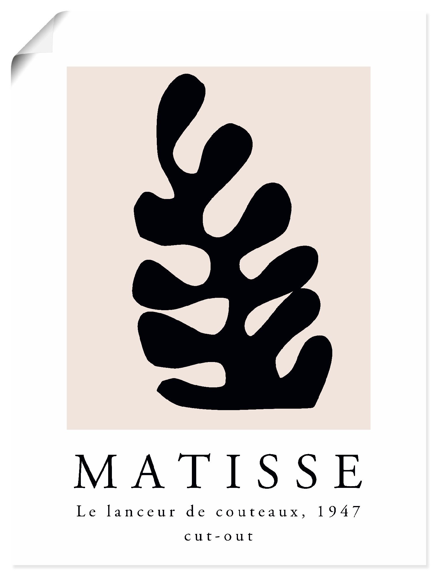 Artland Wandbild Matisse der Messerwerfer - schwarz, Muster (1 St), als Alubild, Leinwandbild, Poster, Wandaufkleber in verschied. Größen