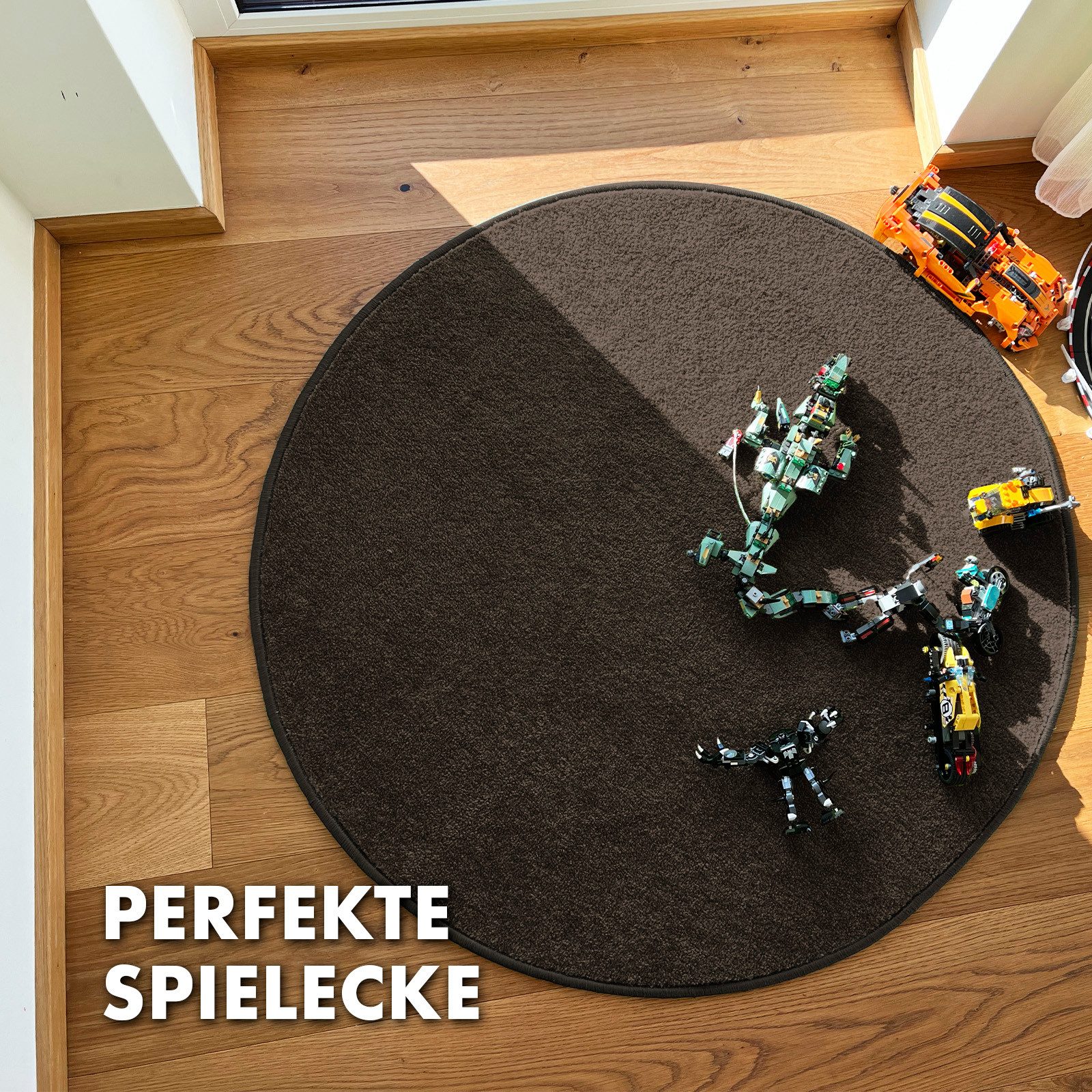 Kubus Kinderteppich Turtle, Individuell einsetzbar, Rund, Verschiedene Größen und Farben