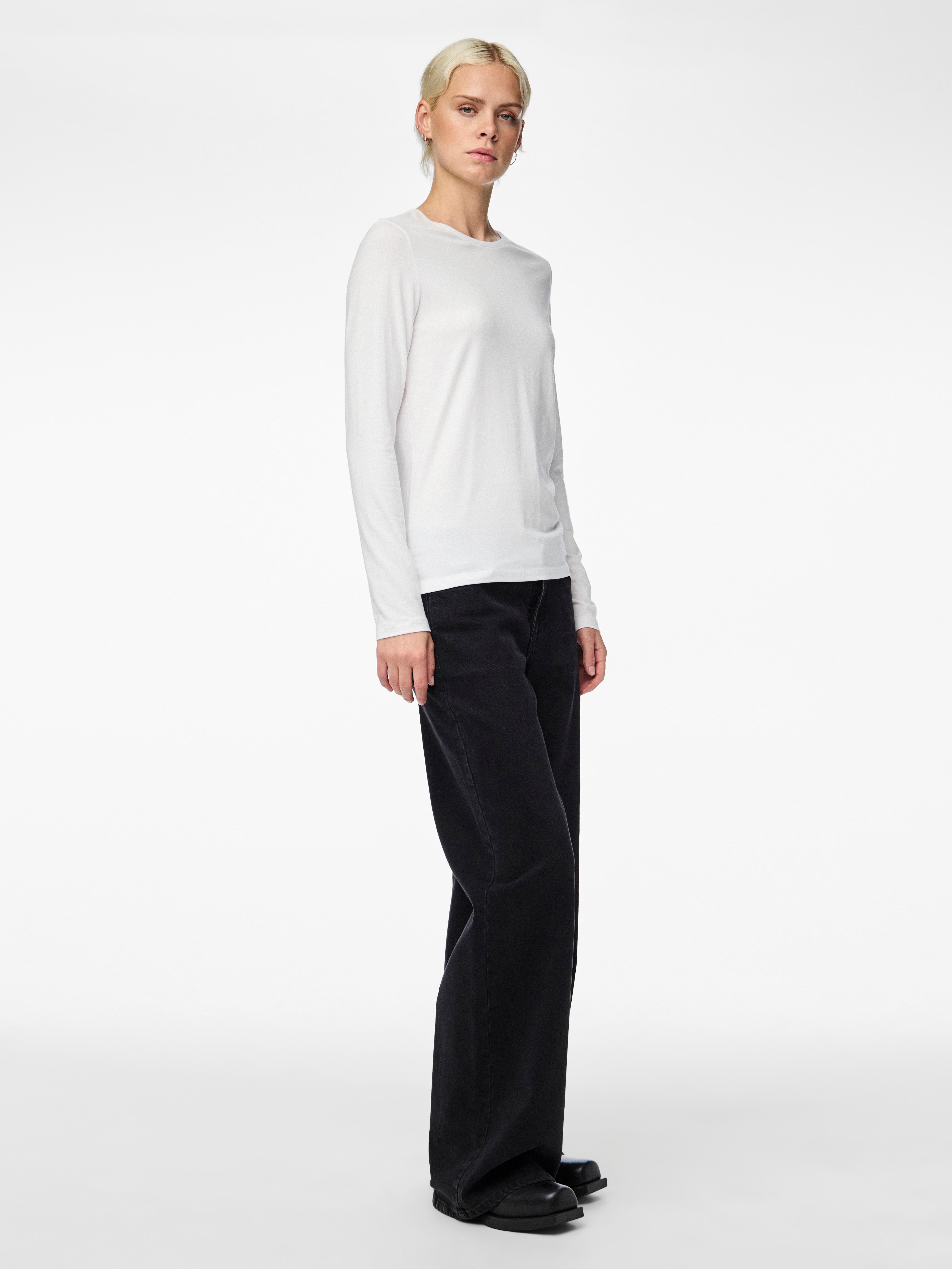 pieces Langarmshirt PCSIRENE LS TEE JRS NOOS Baumwollmischung, slim fit