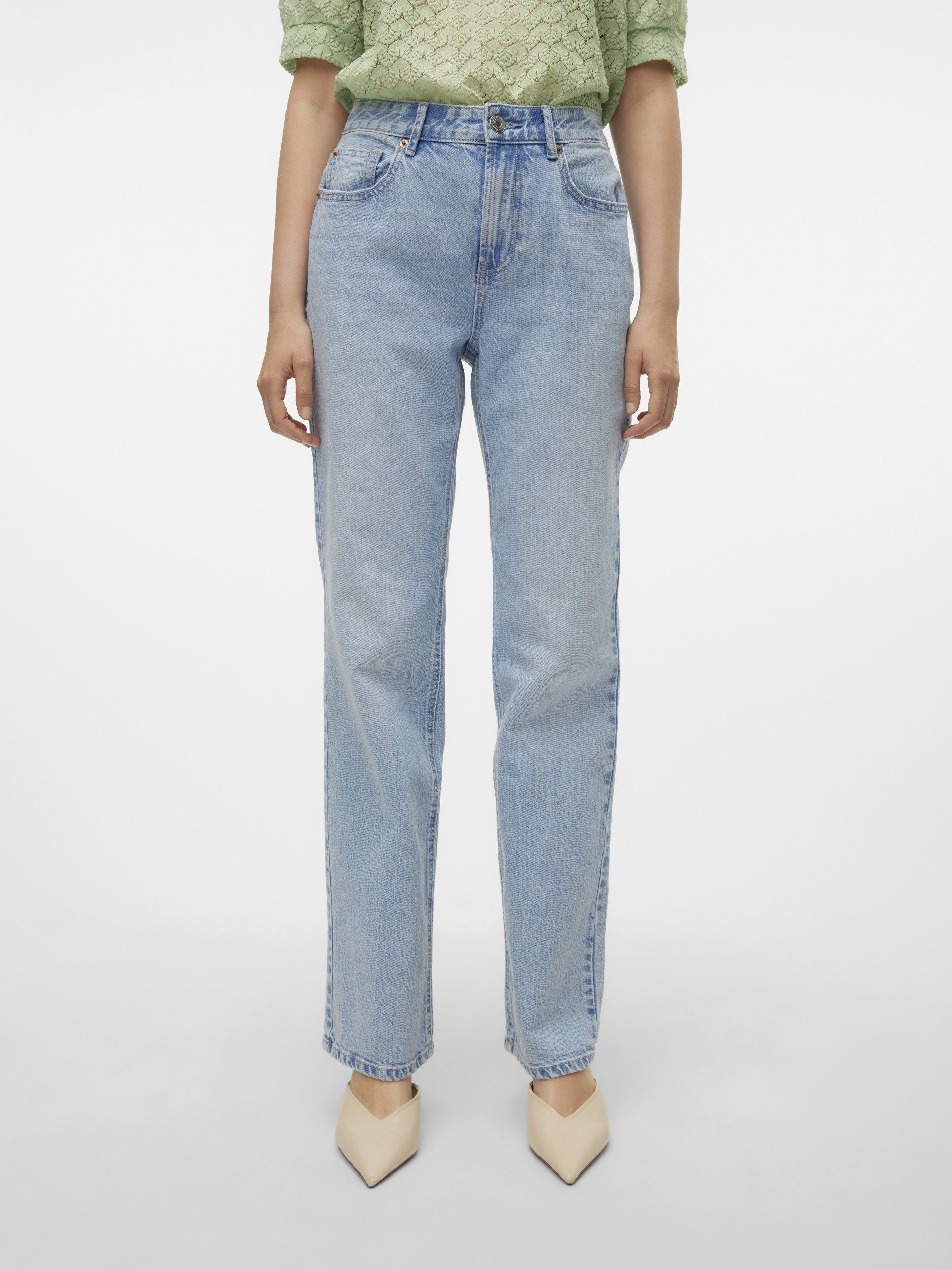 Slim-fit-Jeans VMTESSA HR STRAIGHT JEANS LI3010 GA, Light Blue Denim