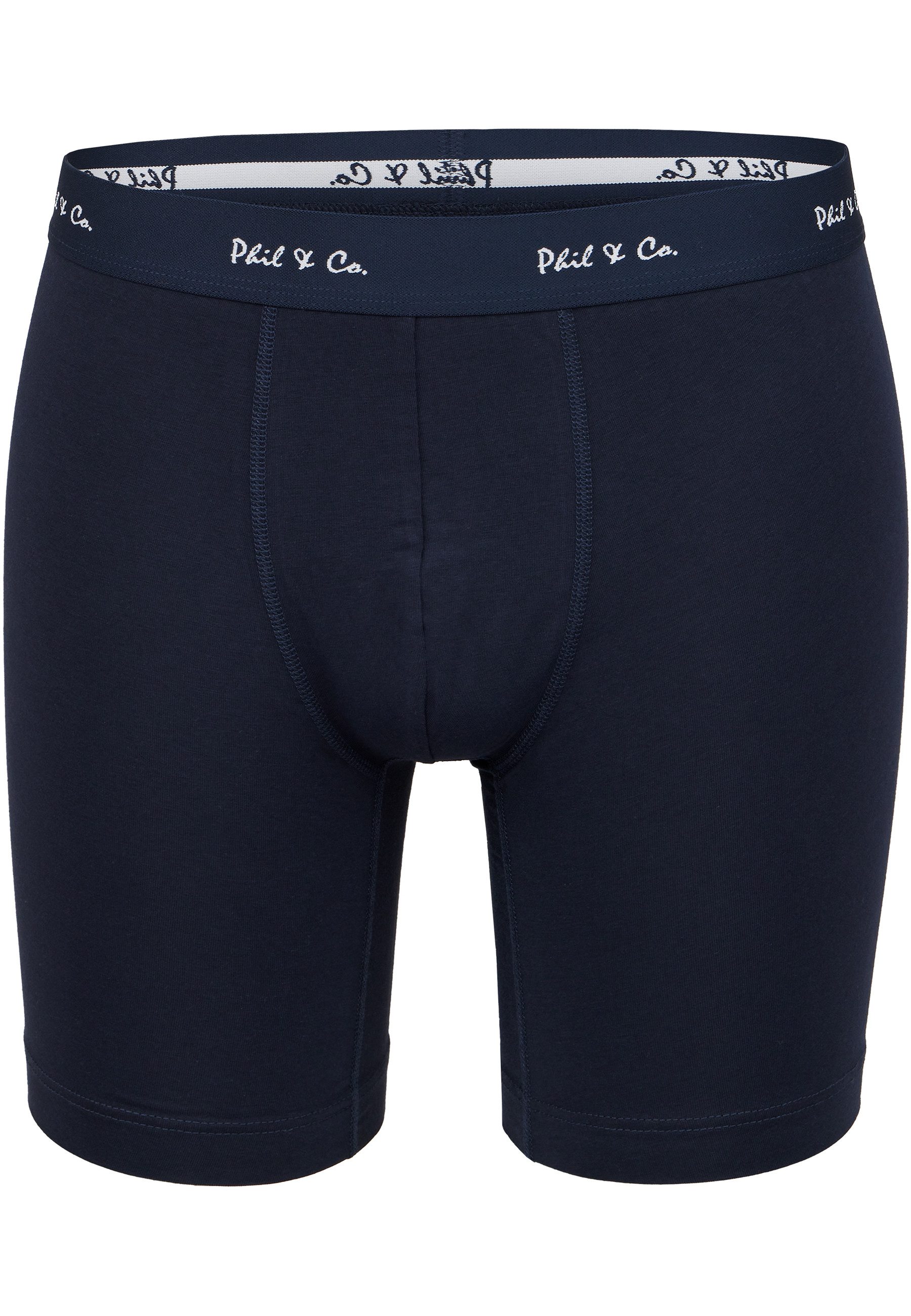 Phil & Co. Langer Boxer Long Boxer Briefs - langes Bein - Jersey - ohne störendes Etikett (4-St) Retroshorts Boxershorts Multipack Mehrpack Baumwolle Herren 4-P – Bild 5 von 5