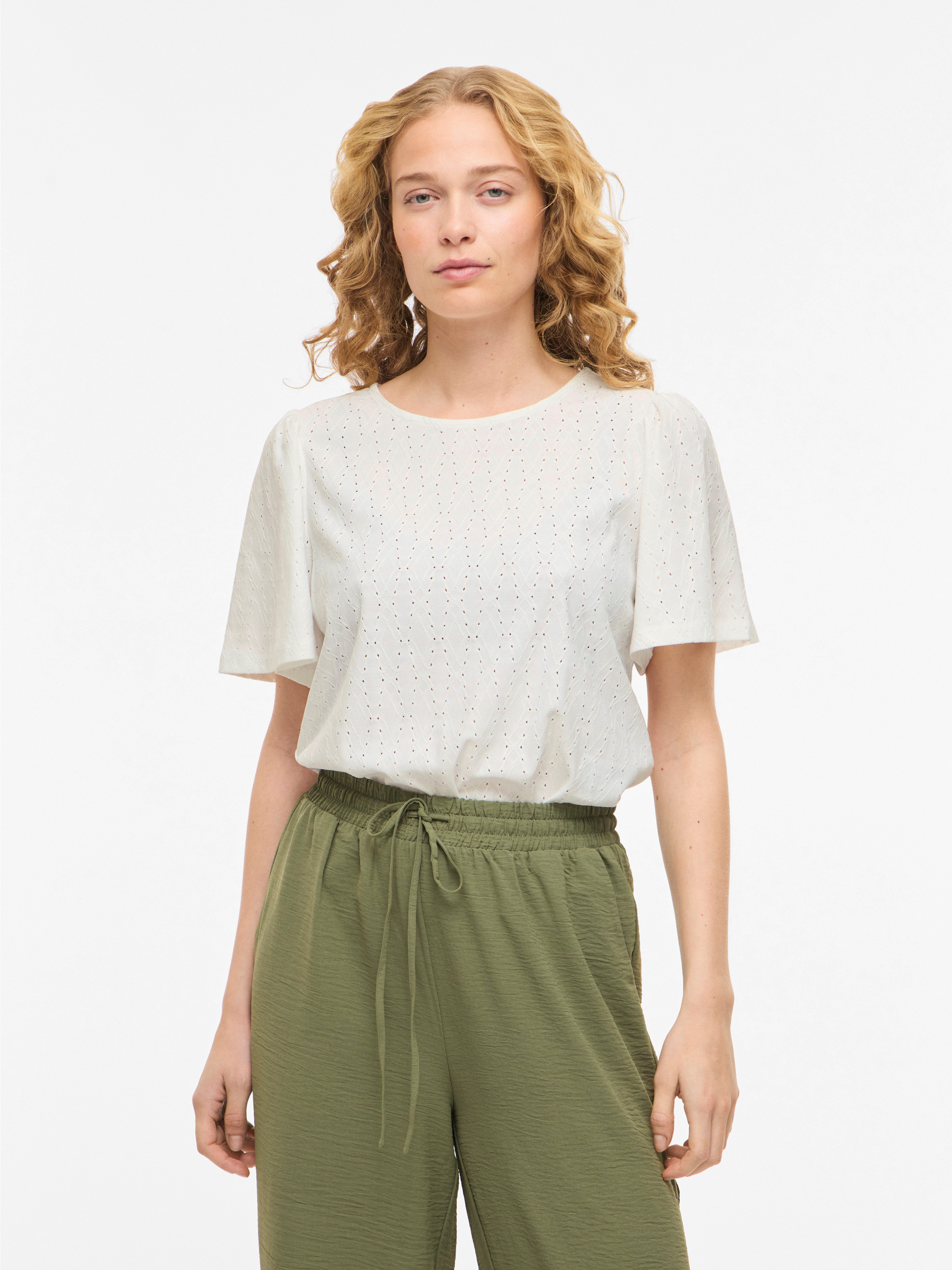 Vila Rundhalsshirt VIBELLI O-NECK S/S TOP - NOOS