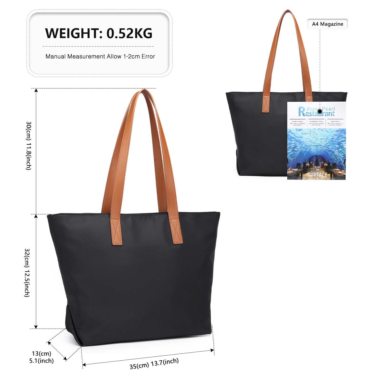Miss Lulu Shopper Damen-Shopper – Große wasserdichte Nylon-Tragetasche mit günstig online kaufen