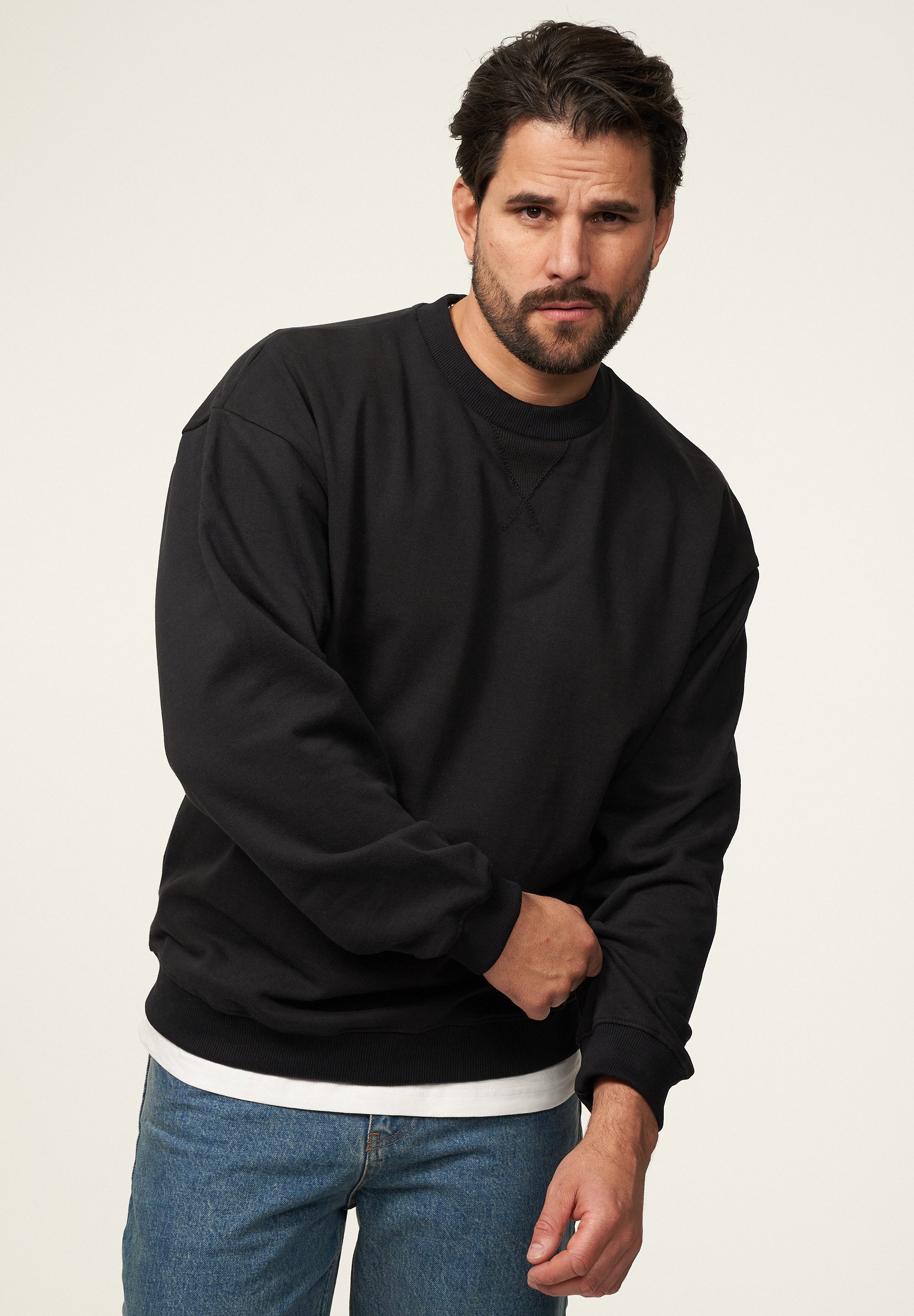 SOULSTAR Sweatshirt S2AGEO Herren Oversize Pullover mit Rundhals-Ausschnitt Crew-Neck Sweater