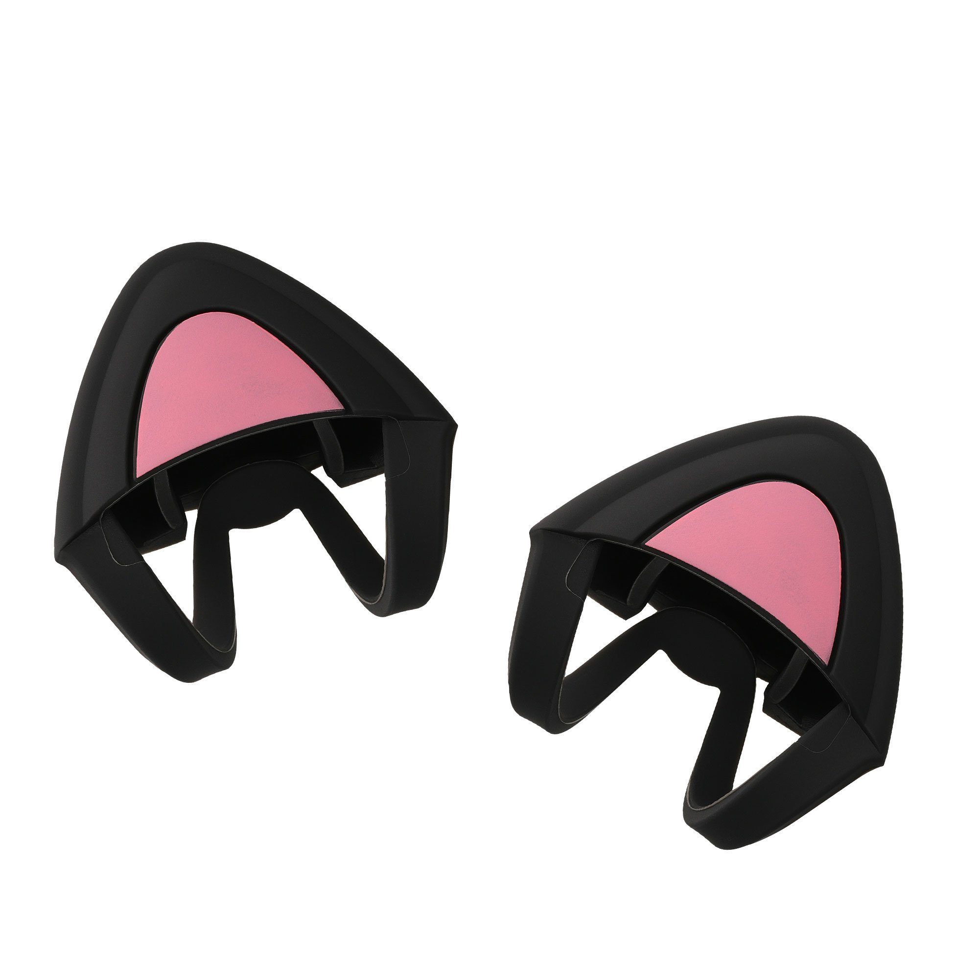 kwmobile Kopfhörer-Schutzhülle 2x Katzenohren Aufsatz für Overear Headphone, Deko Accessoire für Kopfhörer - Katzenkopfhörer Set von 2 - in Schwarz