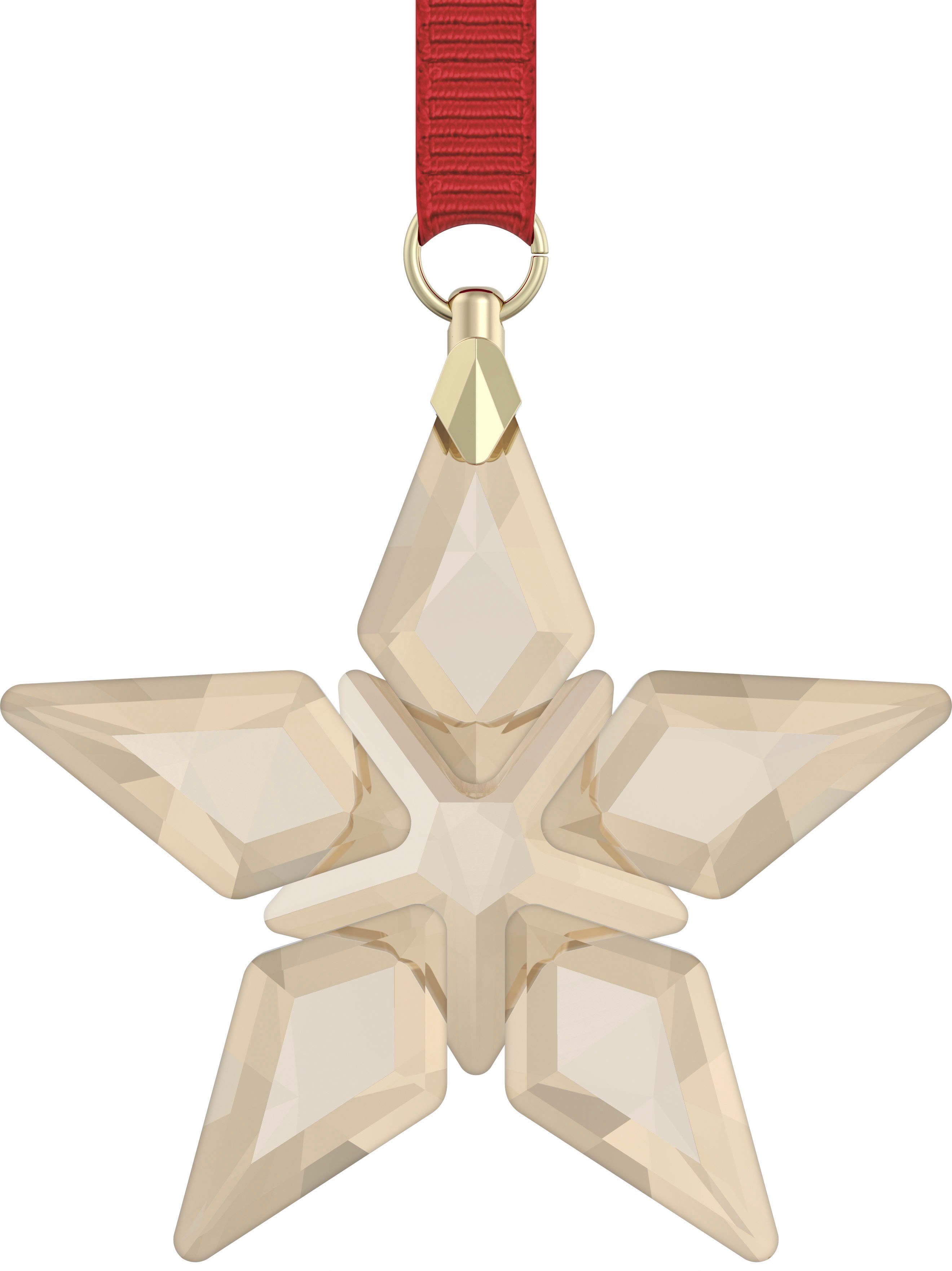 Swarovski Dekohänger ORNAMENT FESTIVE LITTLE STAR, 5646769, 5648747 (1 St), Swarovski® Kristall champagner-goldfarben-rot