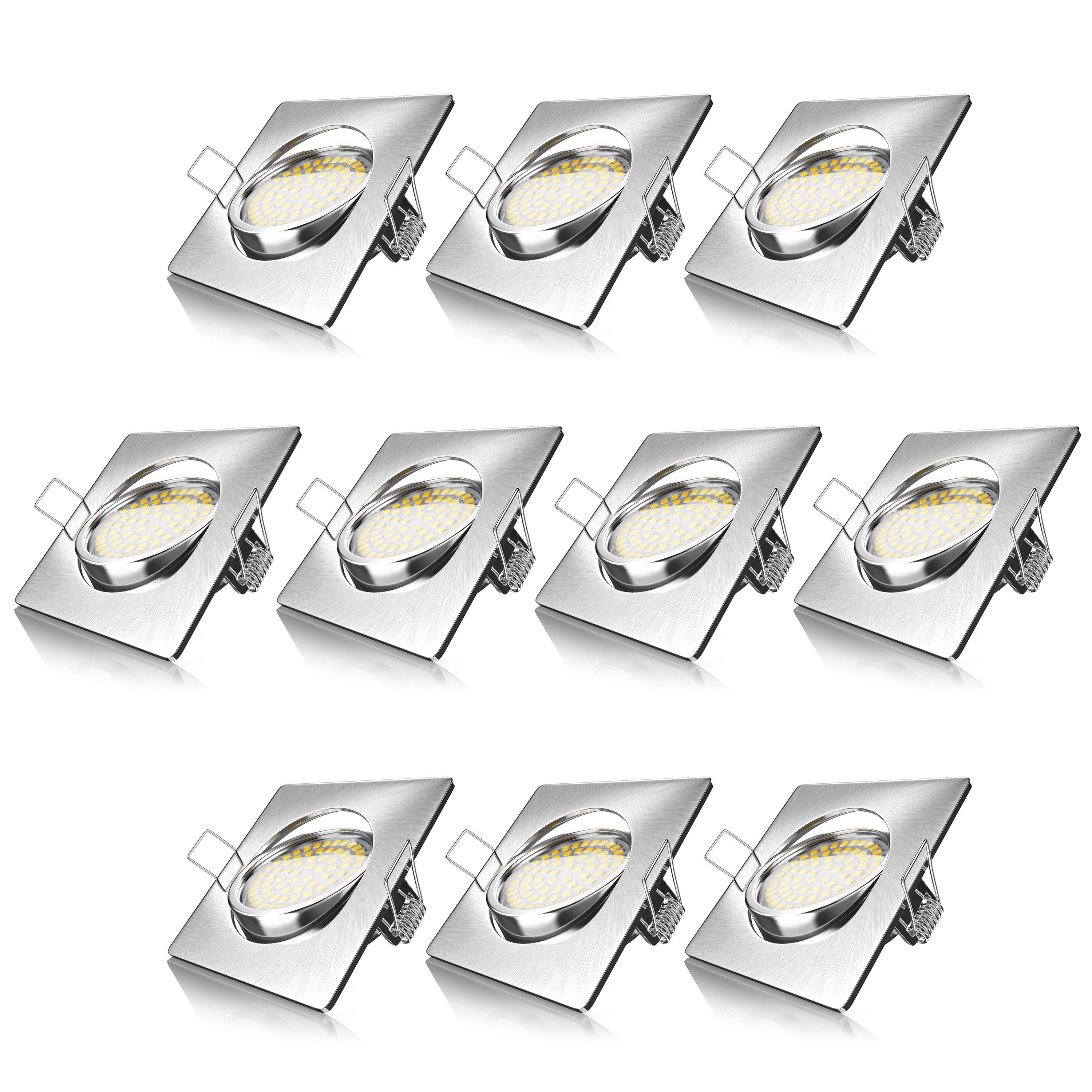 Brandson LED Einbaustrahler schwenkbarer Deckenspot Edelstahl Optik, 320 Lu günstig online kaufen