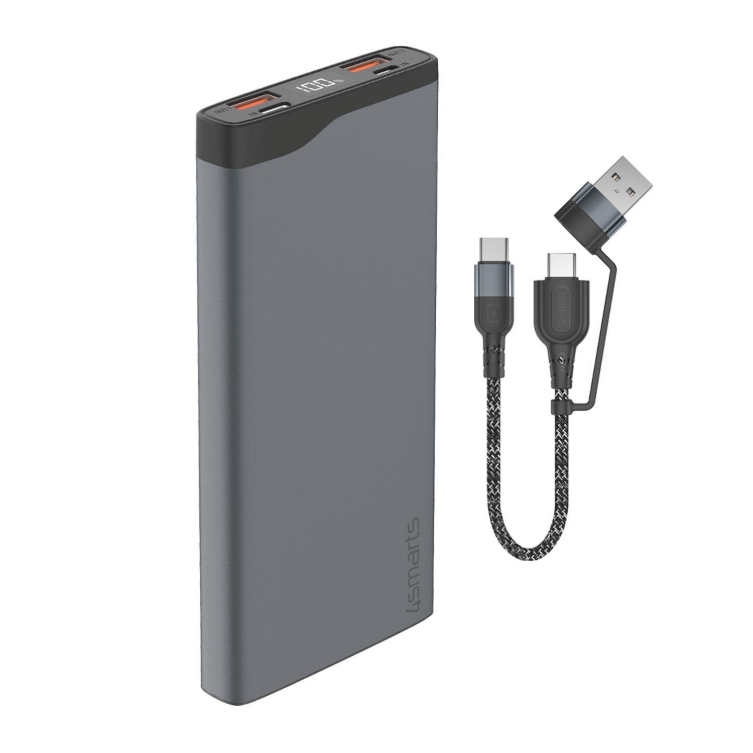 4smarts VoltHub Pro 10000mAh Powerbank 4smarts Powerbank VoltHub Pro 10000mAh QuickCharge PD gunmetal 10000 mAh