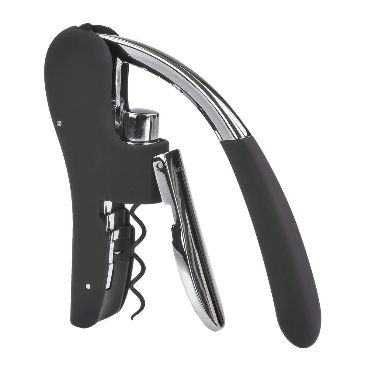 blomus Korkenzieher Leverman Pro, (kA), Weinflaschenöffner, integrierter Folienschneider, Ersatzspirale