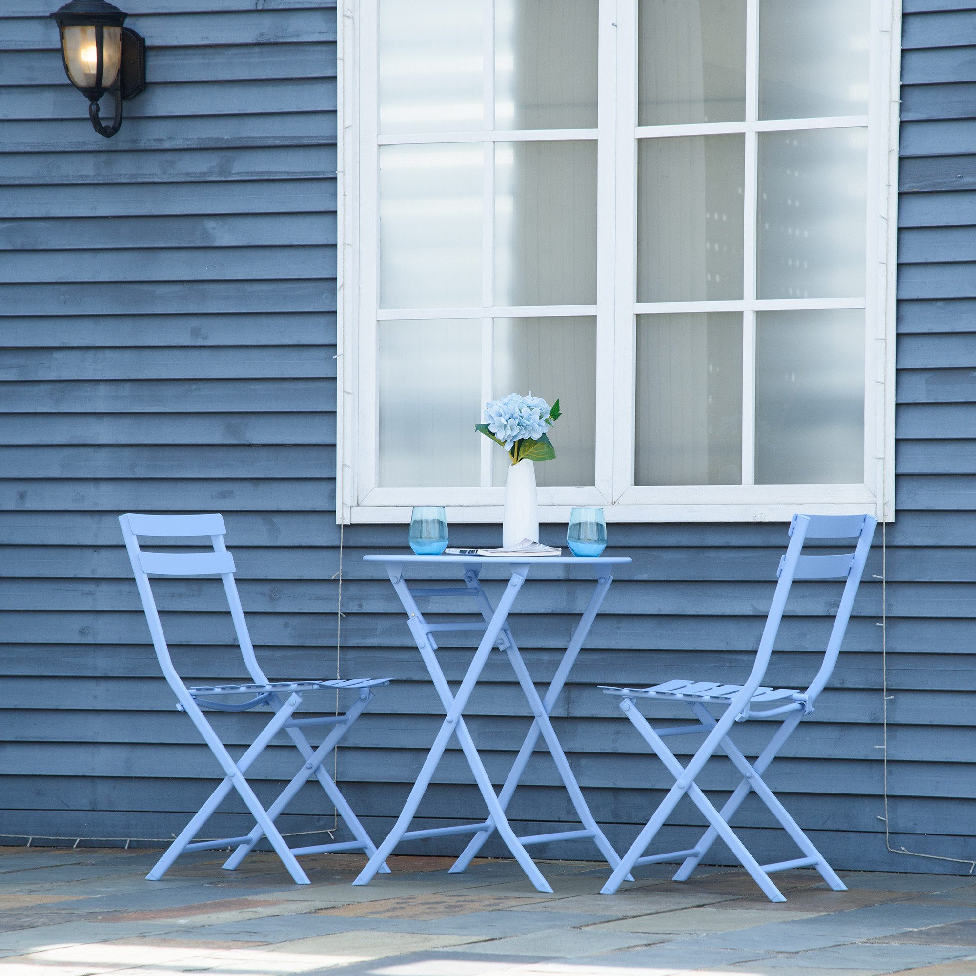 Outsunny Balkonset Gartenset Bistrotisch mit 2 günstig online kaufen