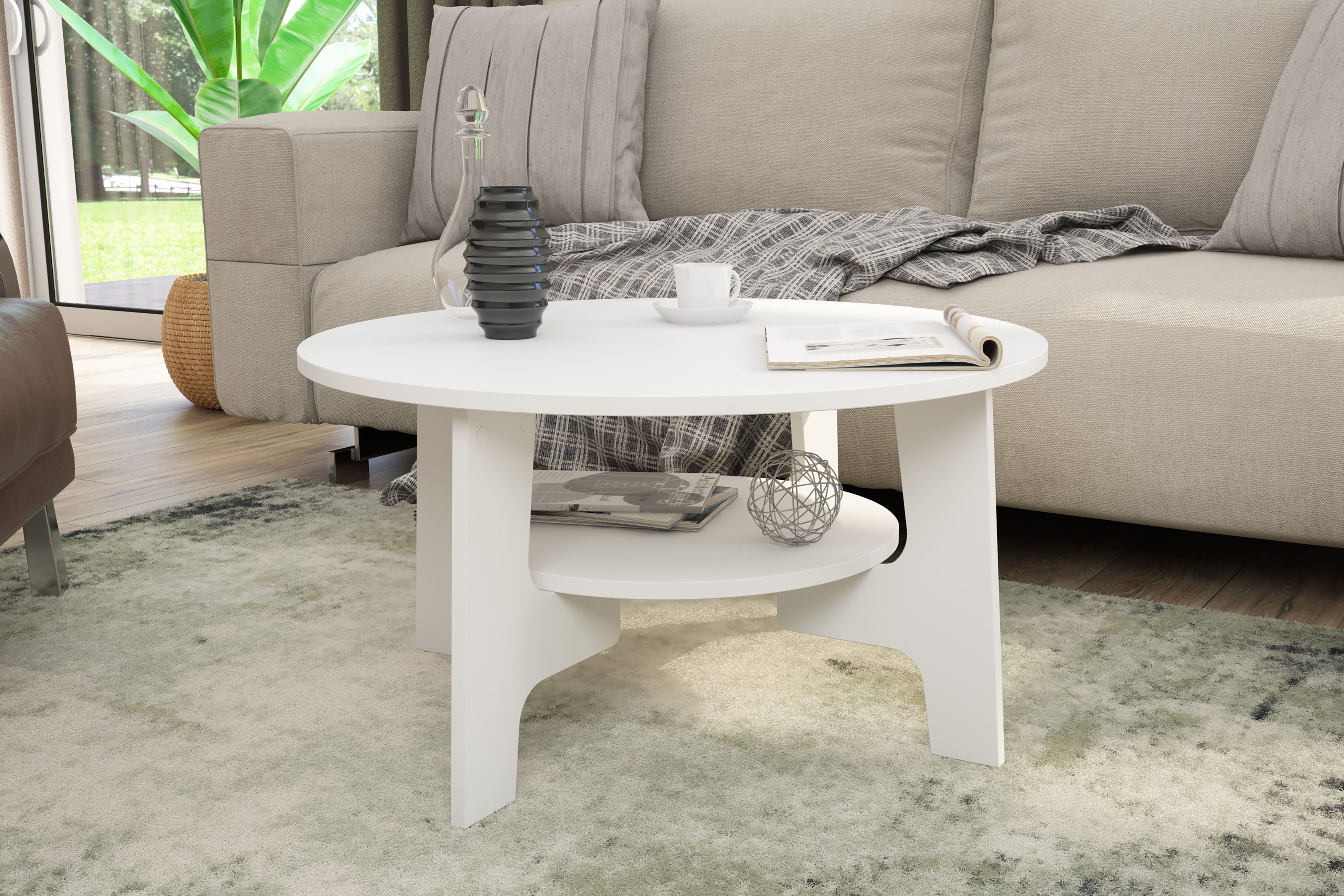 byLIVING Couchtisch JONNY, Artisan Eiche, Old Wood oder weiß, Ablageboden